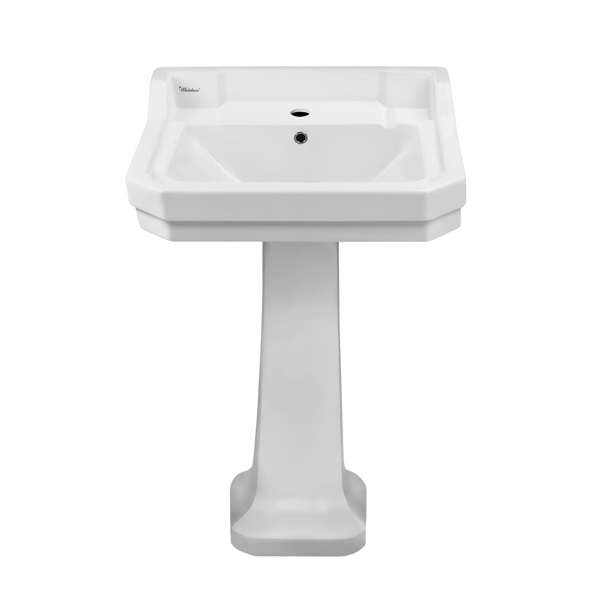 Whitehaus Collection B112M-P Isabella Collection Traditional Pedestal with Large Rectangular Bowl