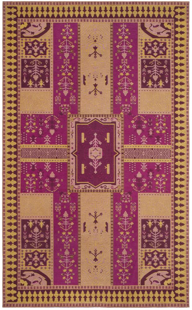 Safavieh CLV512E-6 Classic Vintage Tomaso 7 x 9 (ft) Loomed Cotton Fuchsia/Gold Rectangular Indoor Abstract Global Area rug