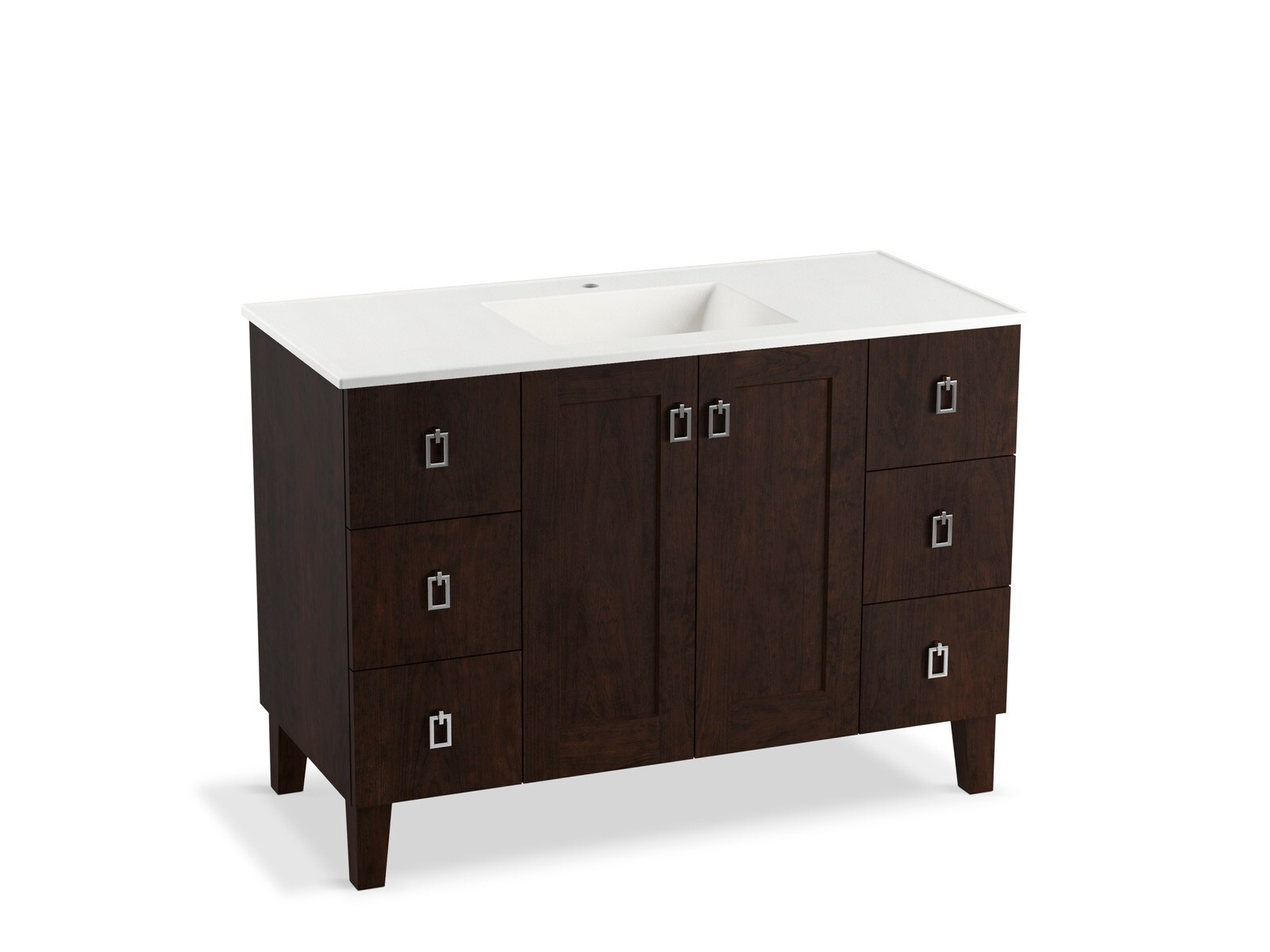 Ceramic Impressions 49 in. Vanity Top with Basin in White Impressions
