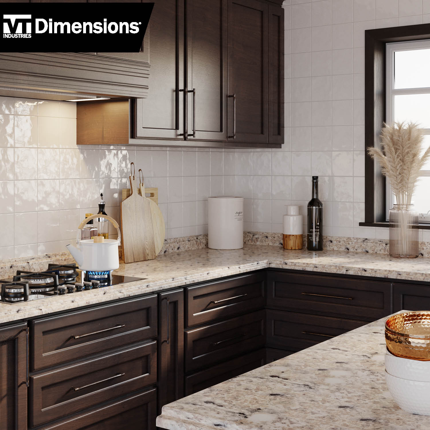 VT Dimensions Formica 6-ft x 25.5-in x 4.5-in Ouro Romano, Etchings Laminate Countertop with Integrated Backsplash