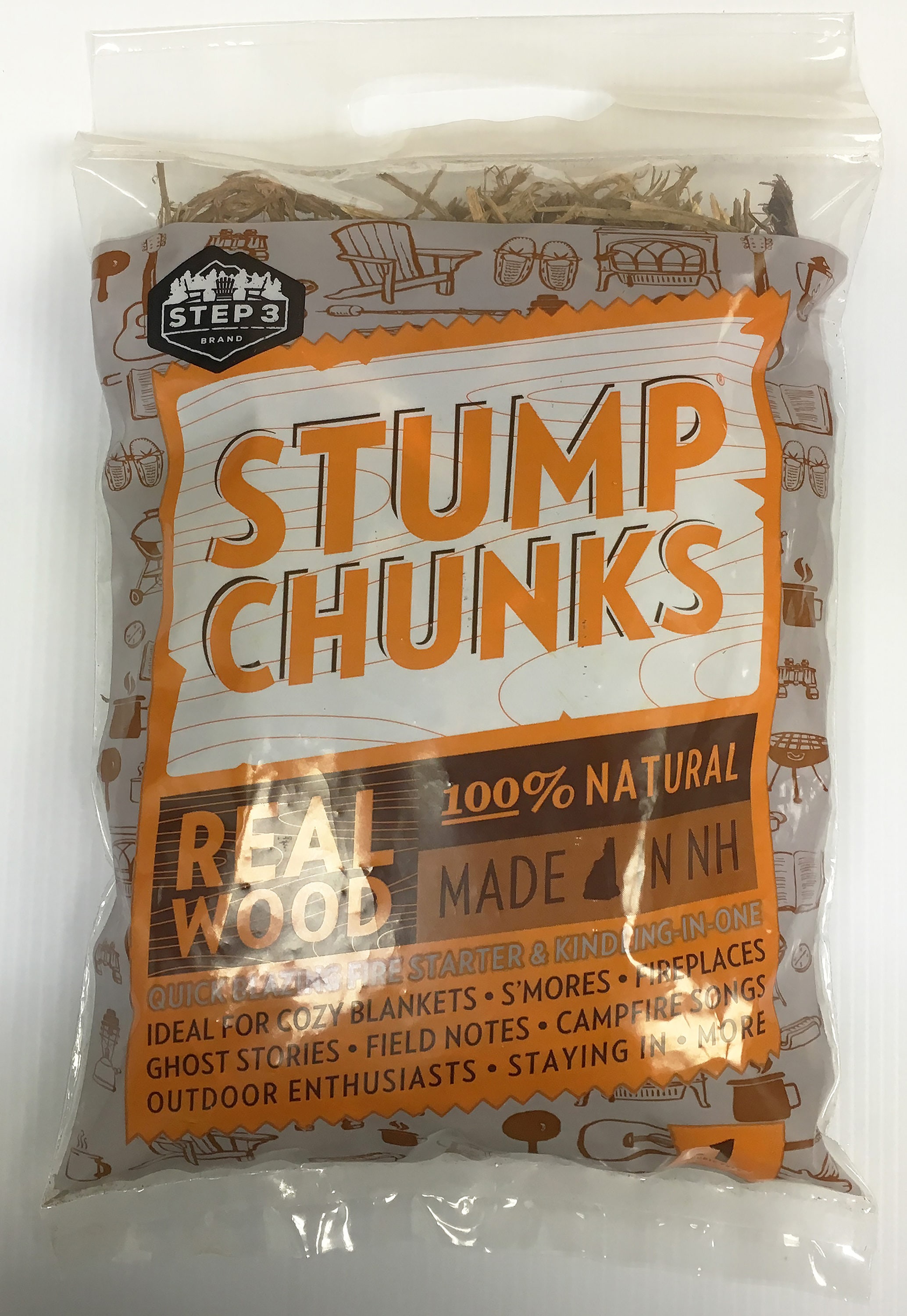Stump Chunks SC6  0.1 Cu Ft Waterproof Bag 4-lbs. Natural Firestarter