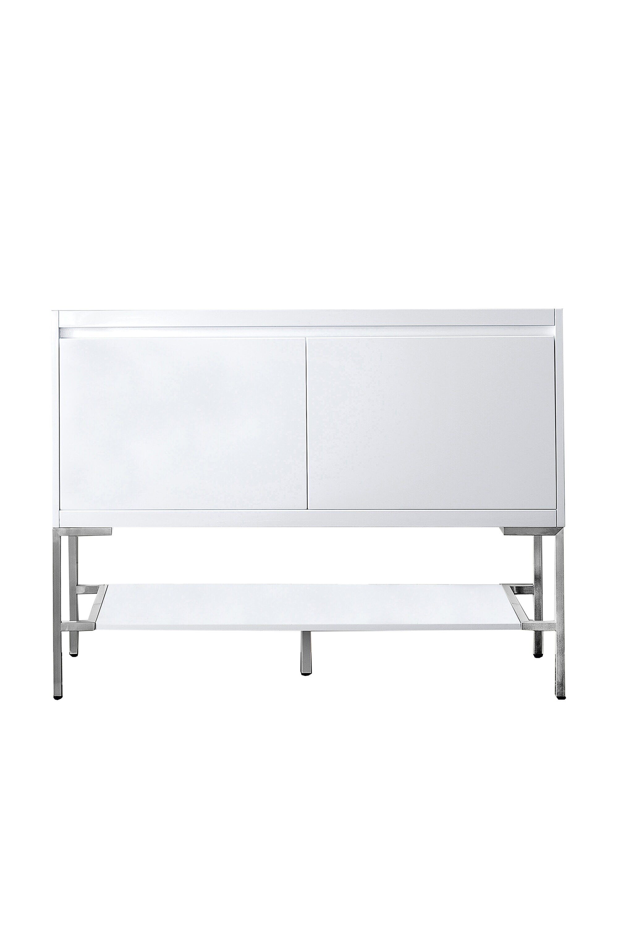 Mantova Glossy White Solid Wood Single Bathroom Vanity Base