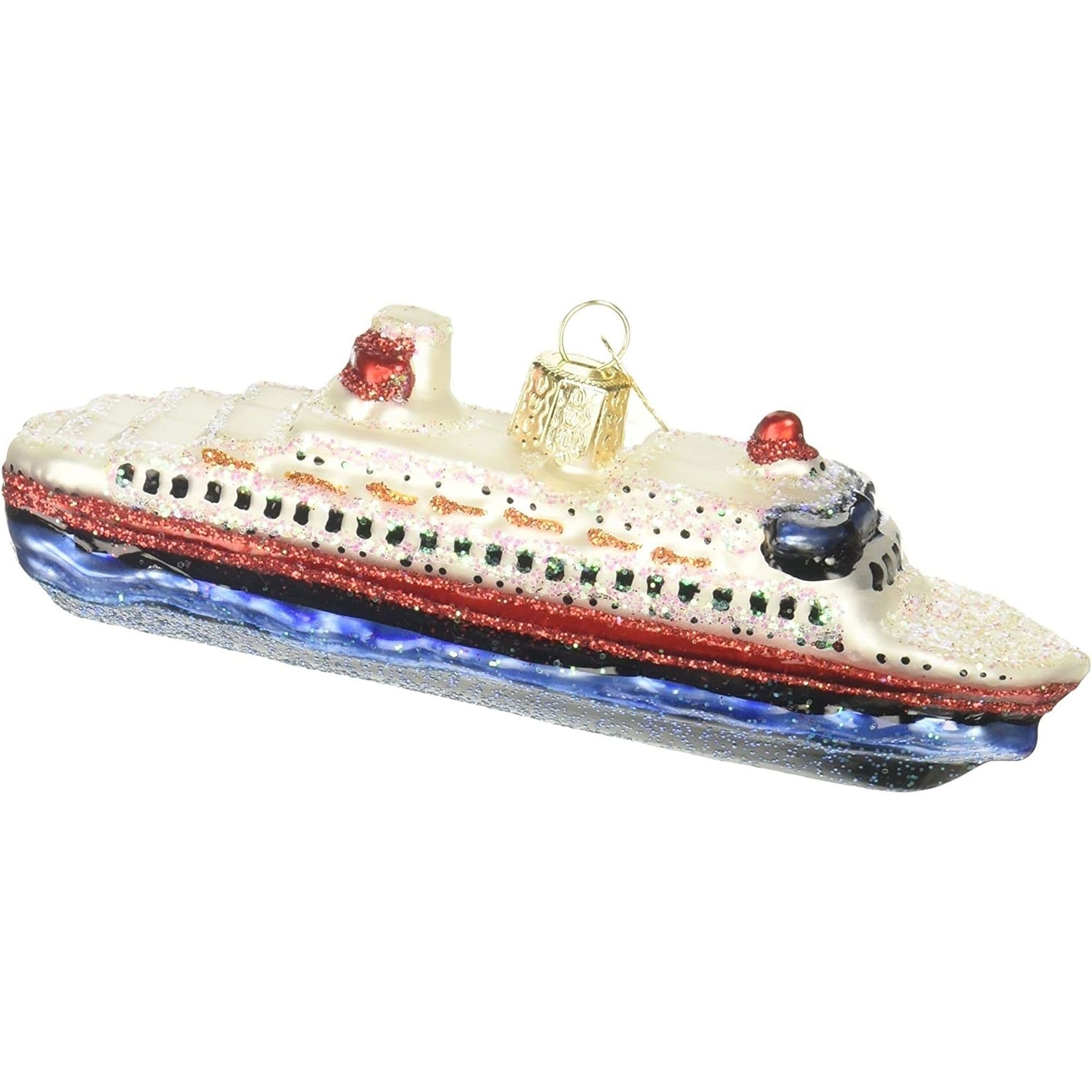 Old World Christmas 729343460301 Glass Blown Ornament for Christmas Tree - Cruise Ship