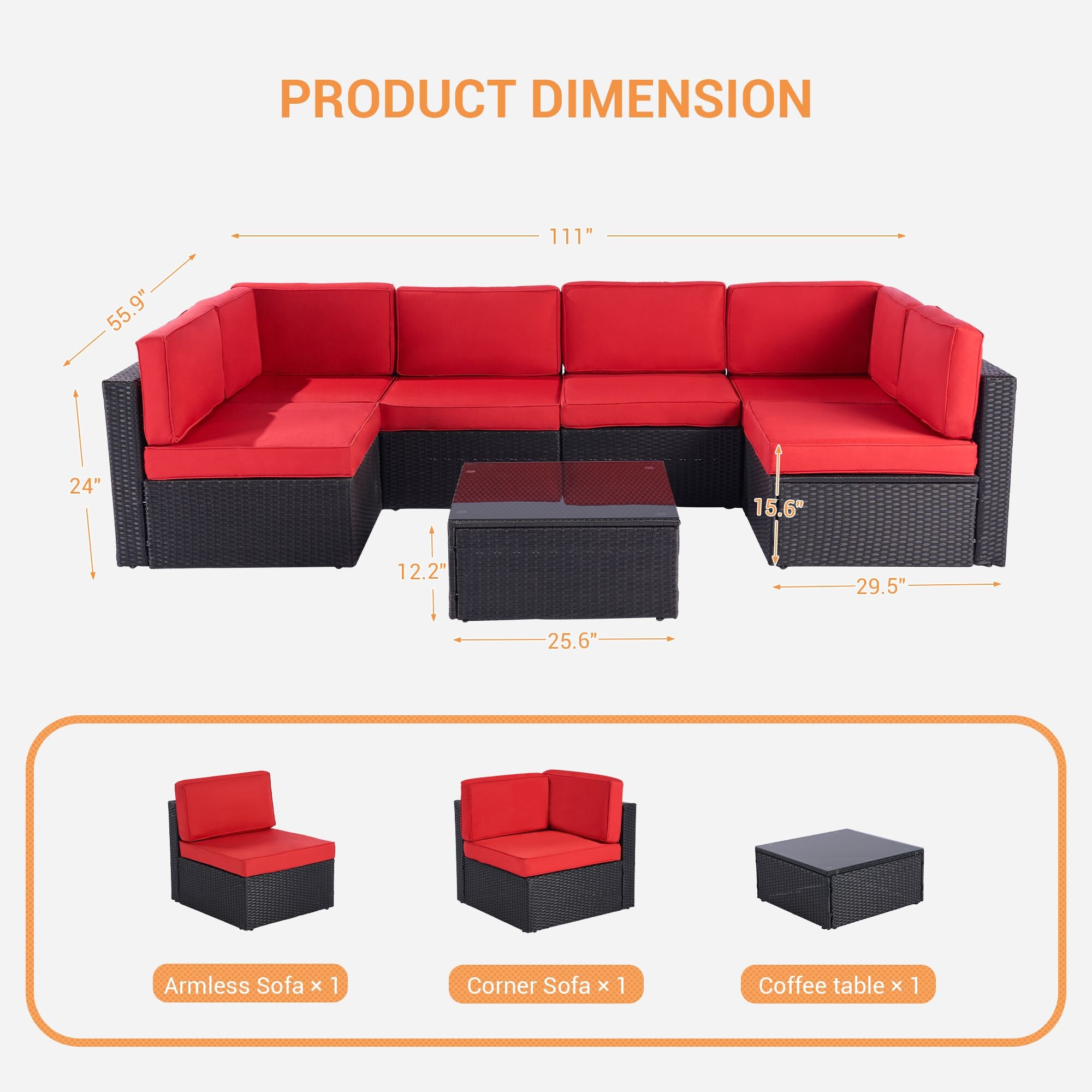 SANSTAR L-WS203RDV1 Patio-Conversation-Sets - View #7