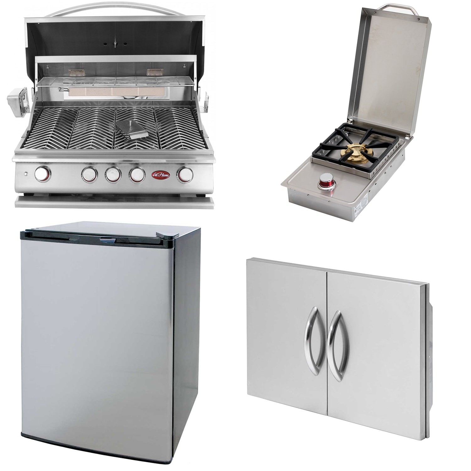 Cal Flame BBQVP4 Stainless Steel 4 -Burner Liquid Propane Gas Grill 1 -Side Burner