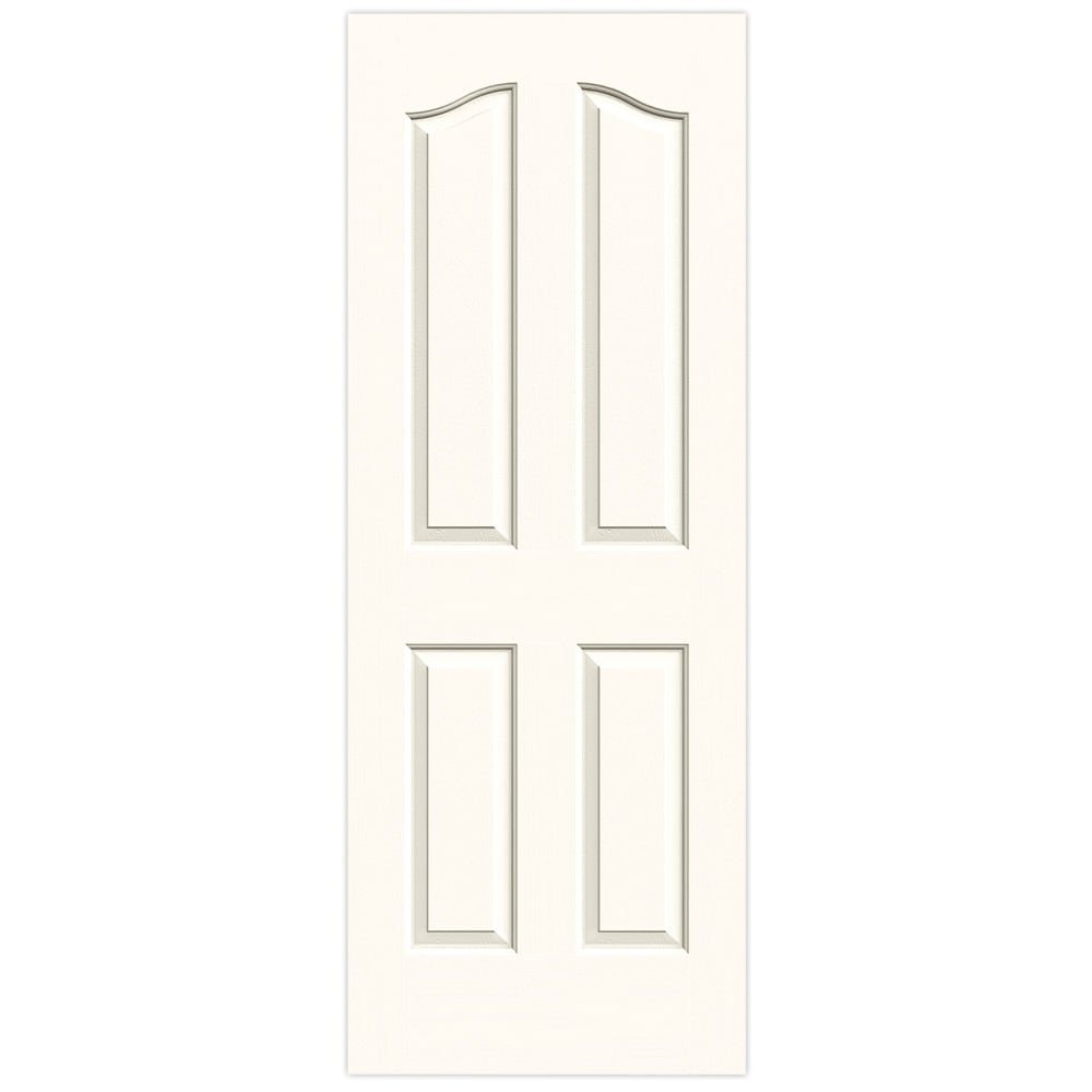 JELD-WEN LOWOLJW137300395 Coventry 30-in x 80-in White 4-panel Arch Top Solid Core Prefinished Molded Composite Slab Door