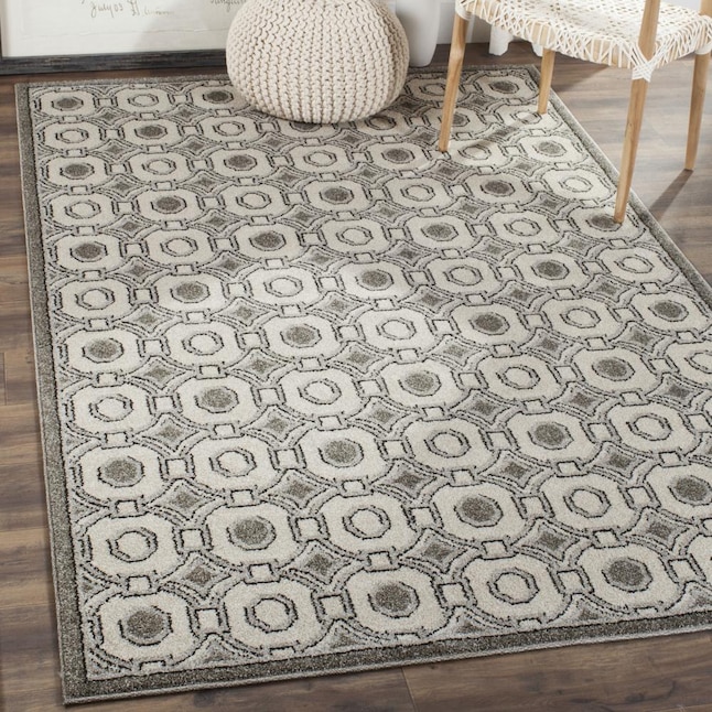 Safavieh Oka 4 x 6 Ivory/Gray Indoor/Outdoor Geometric Area Rug Safavieh Oka 4 x 6 Ivory/Gray Indoor/Outdoor Geometric Area Rug
