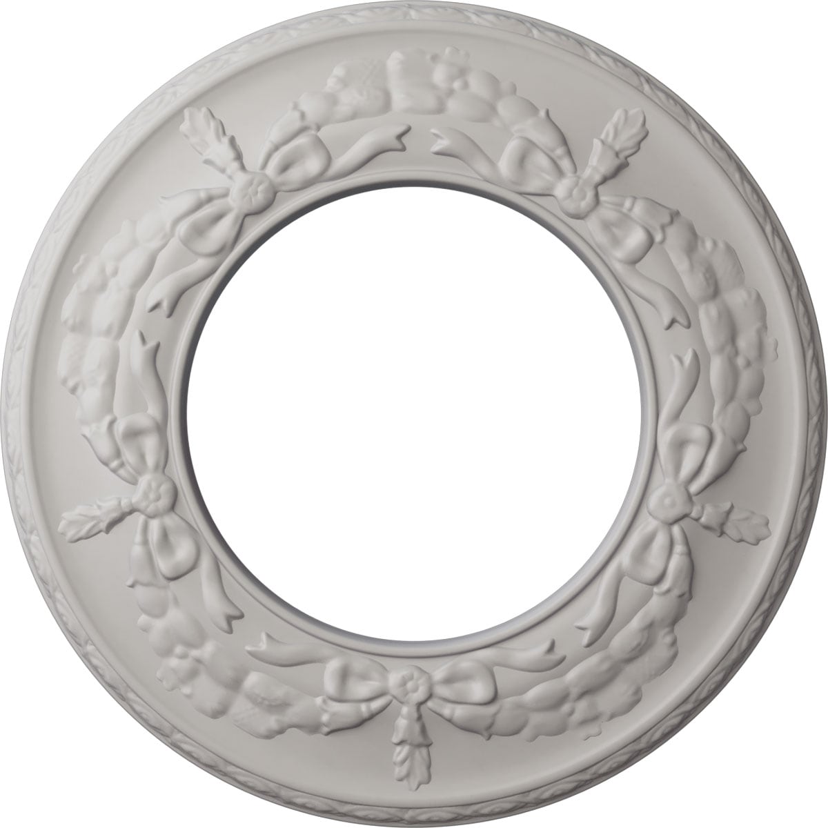 Ekena Millwork CM13SAUWF Salem 13.25-in W x 13.25-in L Painted Ultra Pure White Polyurethane Whole Ceiling Medallion