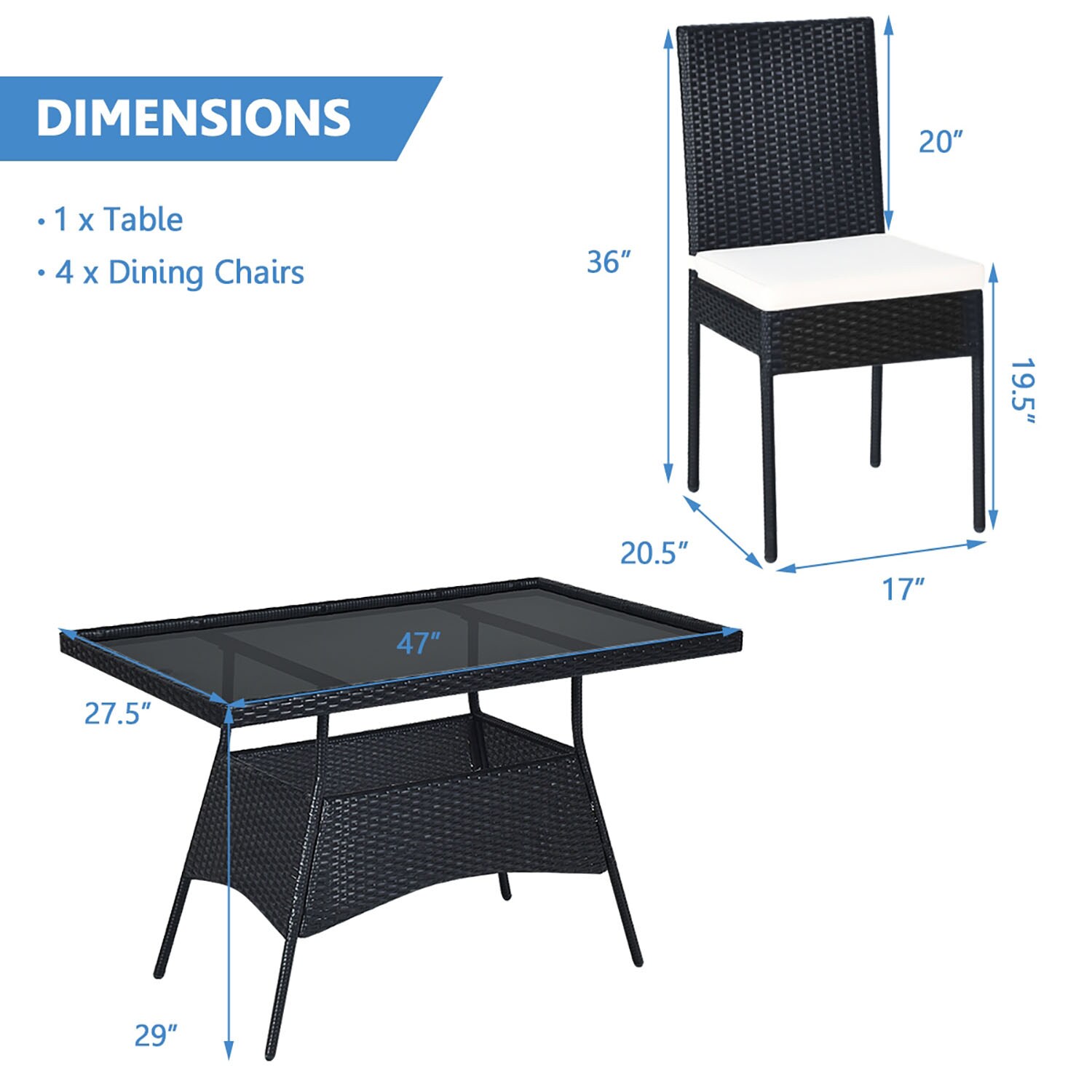 GZMR GT-HW5C+ Patio-Dining-Sets - View #7