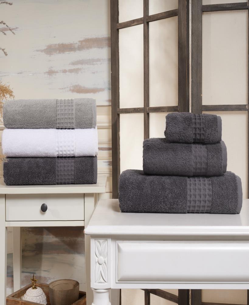 Enchante Home 2-Piece Anthracite Turkish Cotton Bath Sheet (Timaru) in the Bathroom  Towels department at