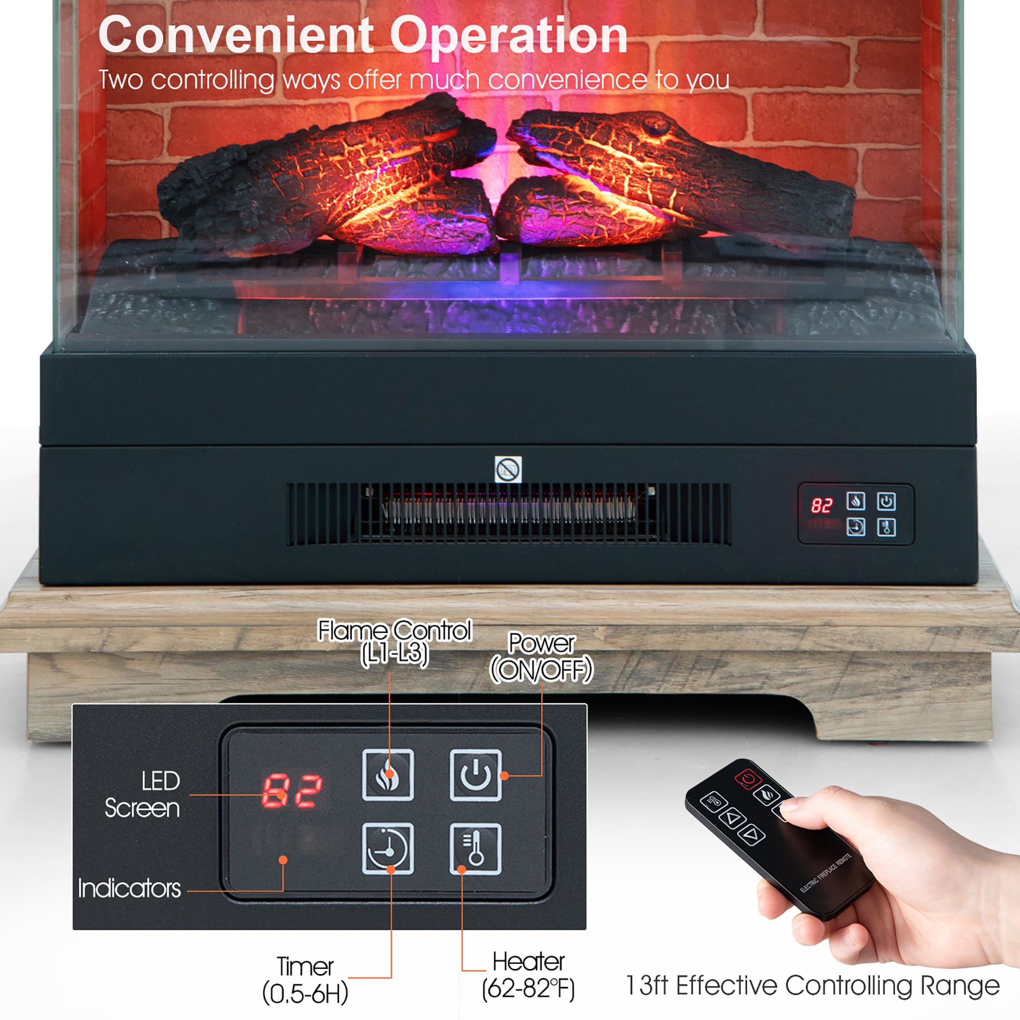 Costway SWL00020 Electric-Fireplaces - View #6