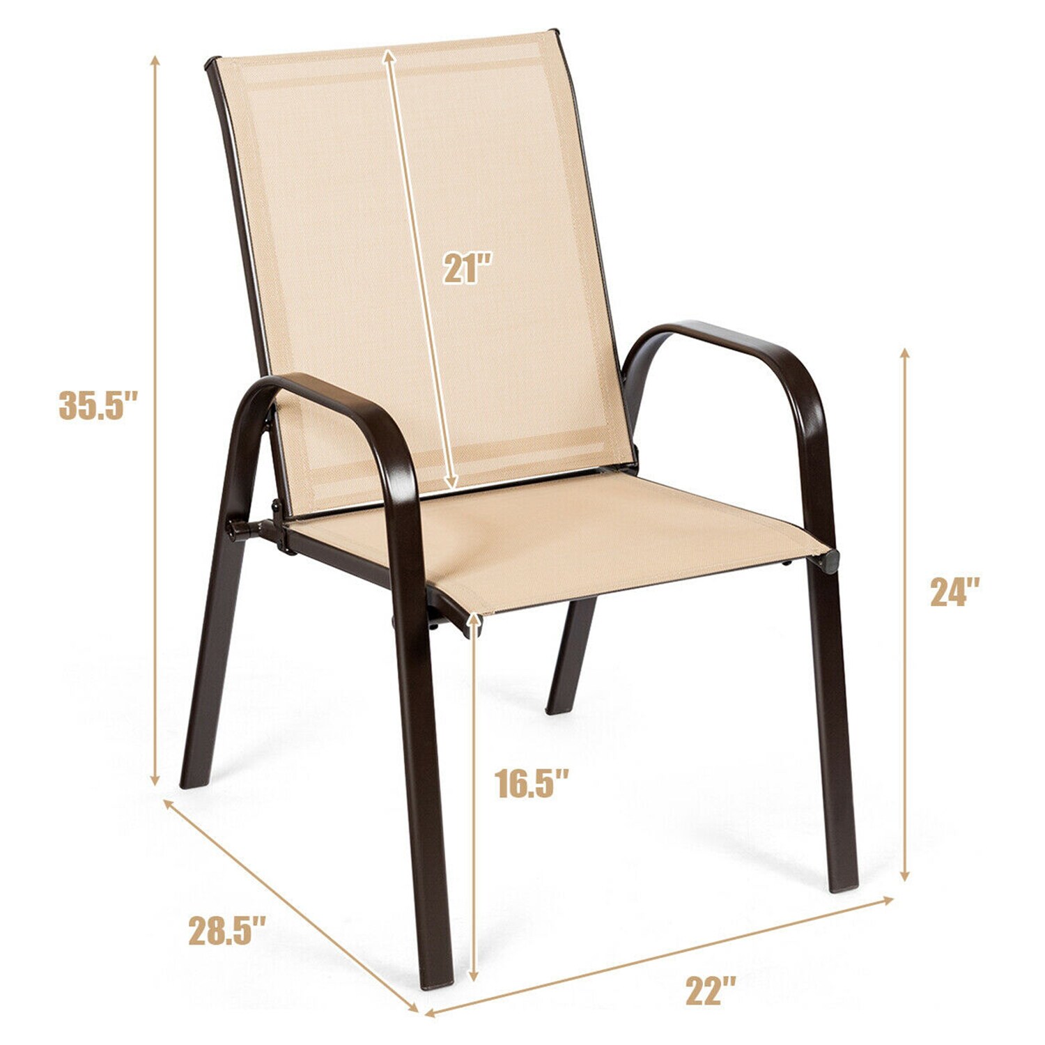 WELLFOR OUG63630CF Patio-Chairs - View #4