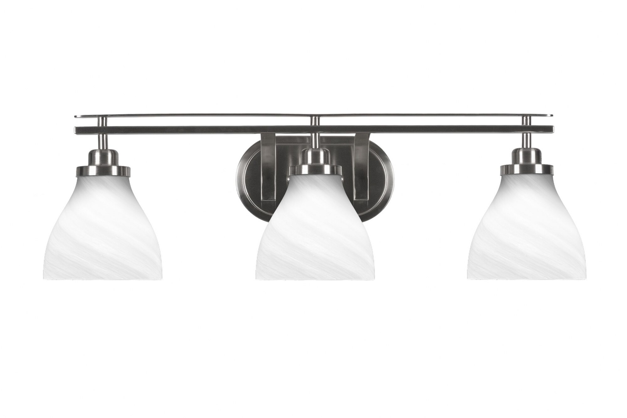 Toltec - Odyssey - 3 Light Bath Bar-8.75 Inches Tall and 28.25 Inches Length-Brushed Nickel Finis...