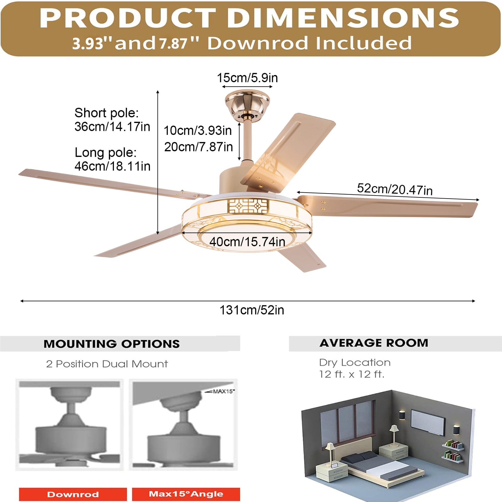 Oukaning JZUCOD-00170099 Ceiling-Fans - View #5