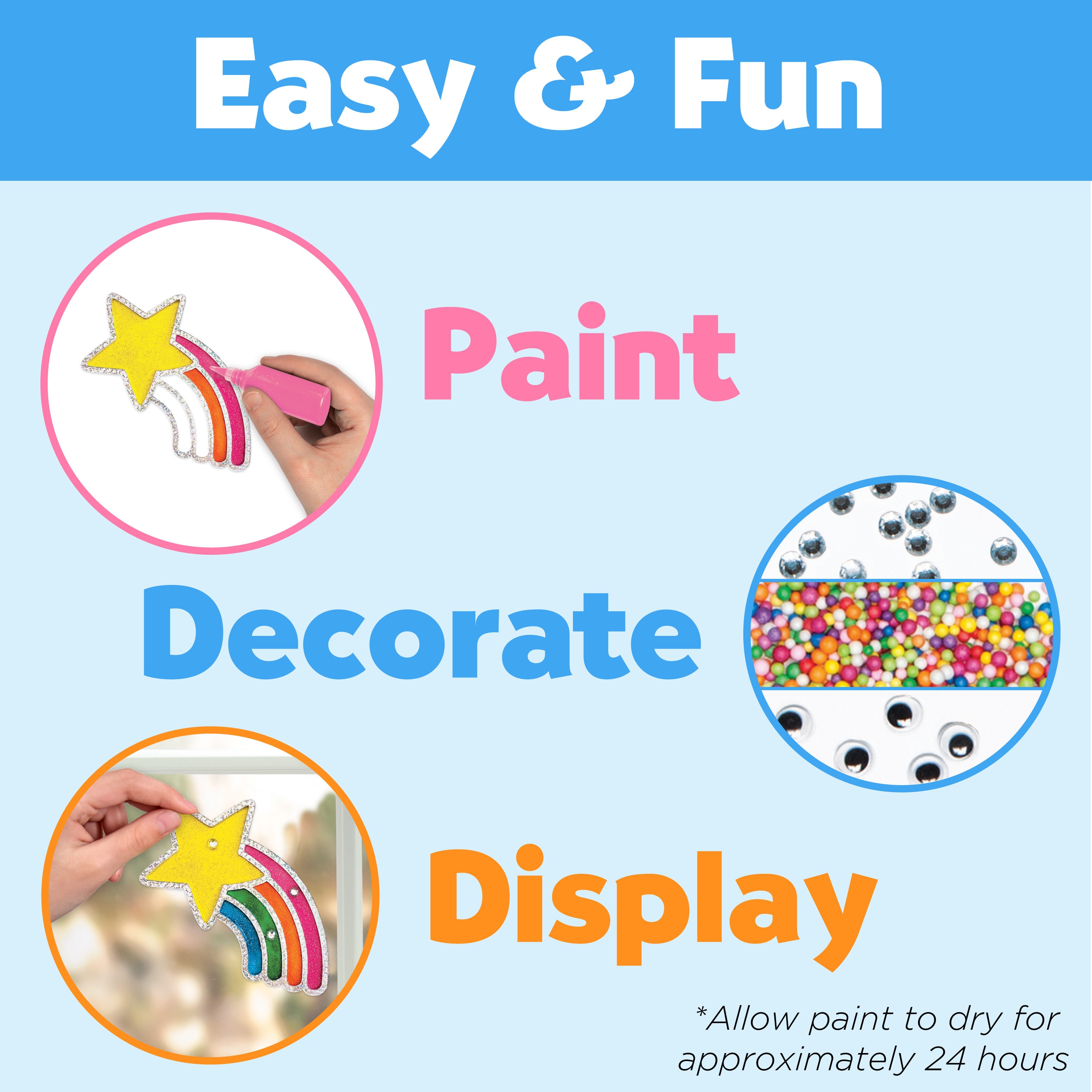Faber-Castell creativity for kids window art fun fruits - paint and  decorate 2 suncatchers, create your
