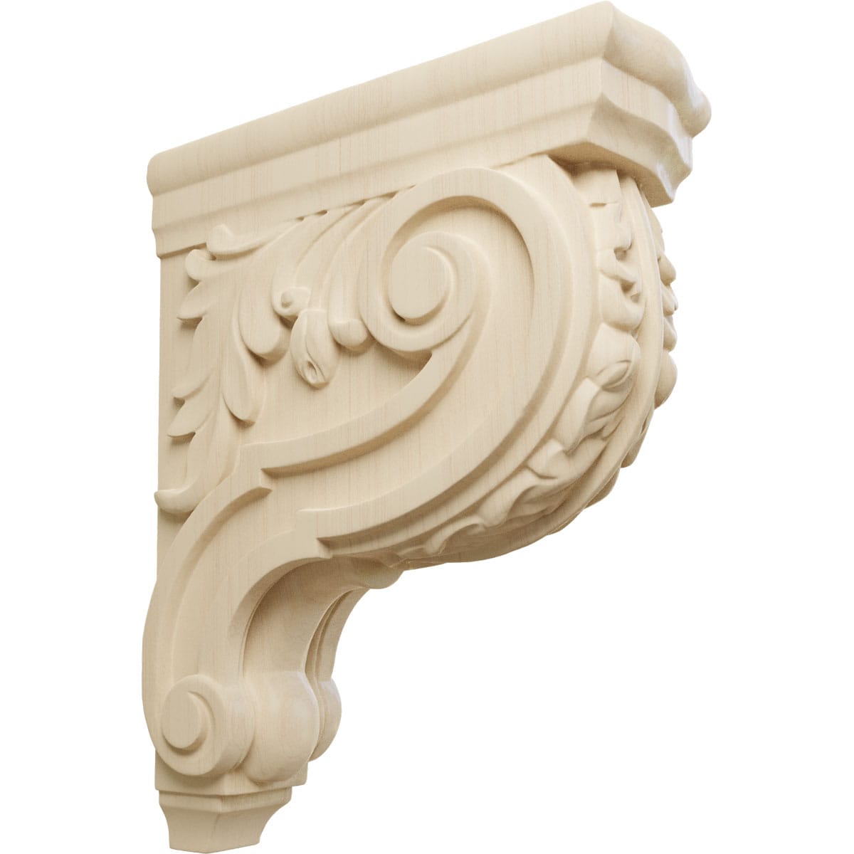 Ekena Millwork CORW03X08X10HDRW 3-in x 7.75-in x 10-in Unfinished Rubberwood Wood Paintable/Stainable Corbel