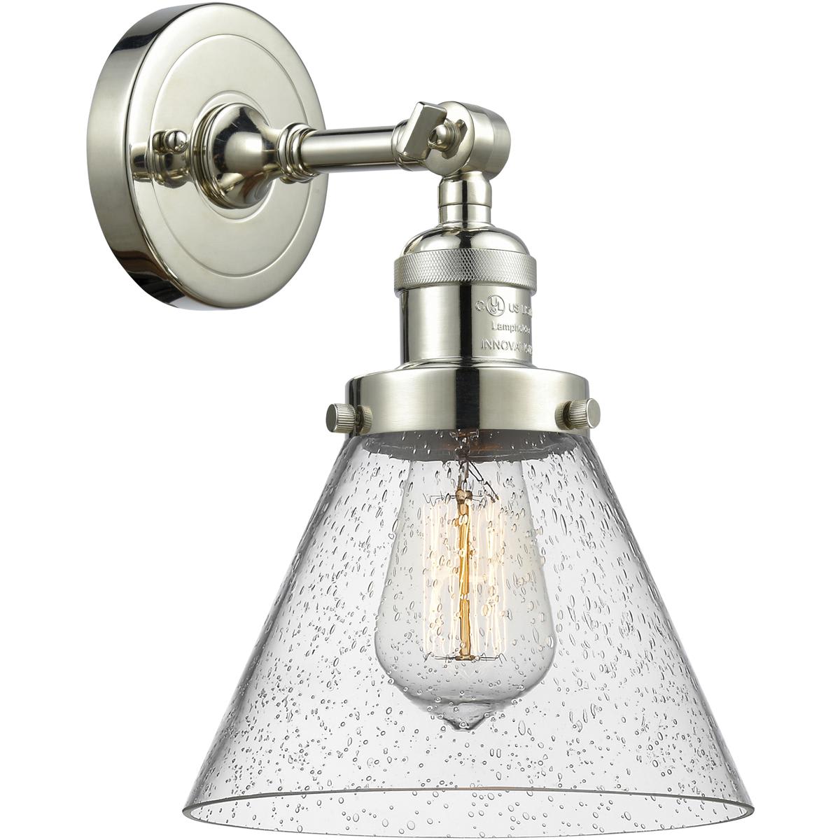 Innovations Lighting -  201F-PN-G44 Franklin Restoration Large Cone Semi-Flush Mount Polished Nickel