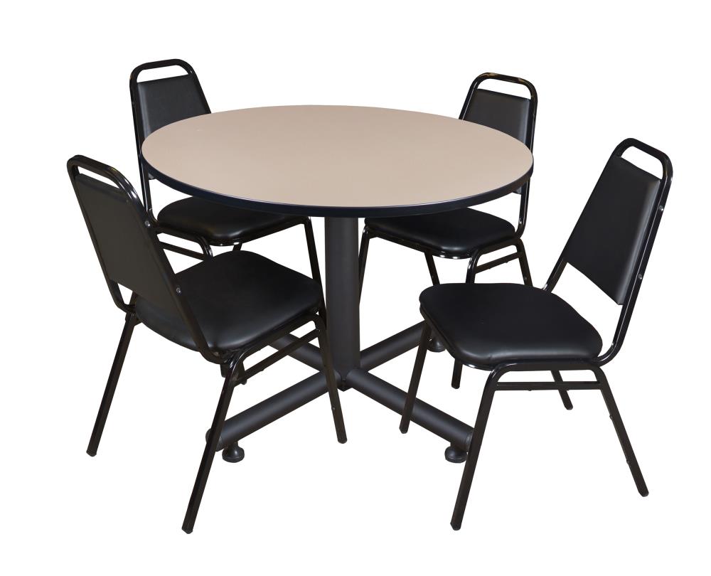 Regency TKB48RNDBE29BK Breakroom Off-white 4-Person Training Table (48-in W x 29-in H)