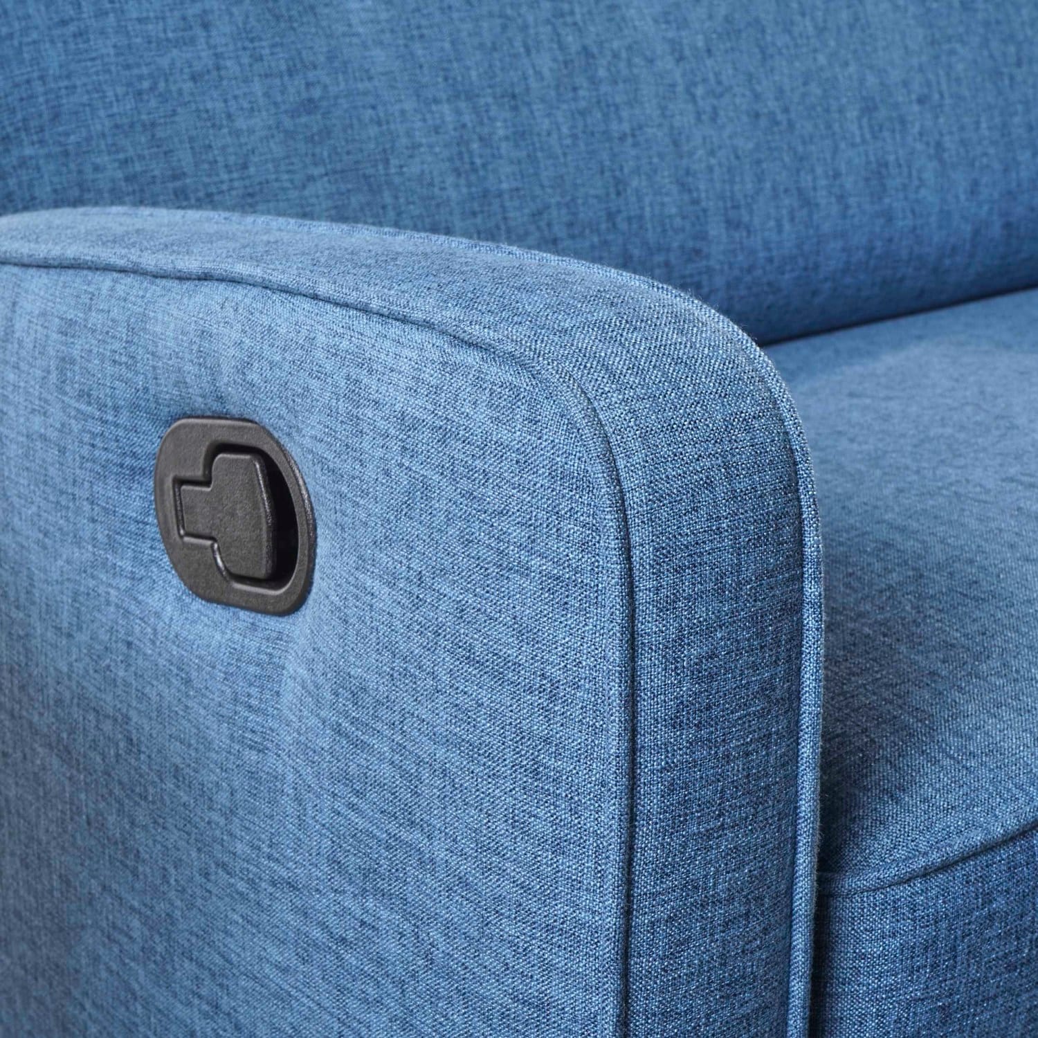 Streamdale Furniture Blue Fabric Manual Recliner - Chic and Comfortable ...