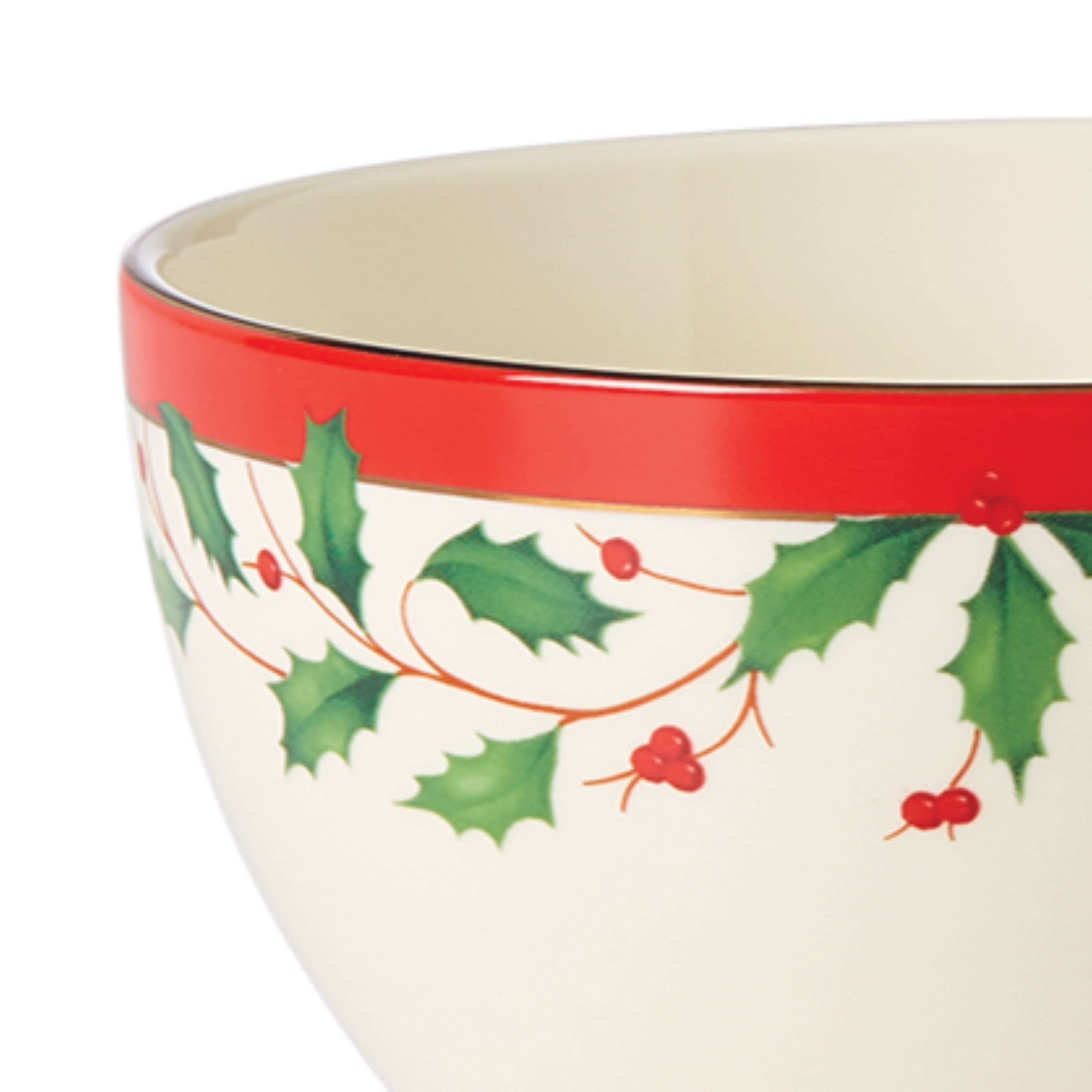 Classic Christmas Ceramic Dessert Bowls Set of Six