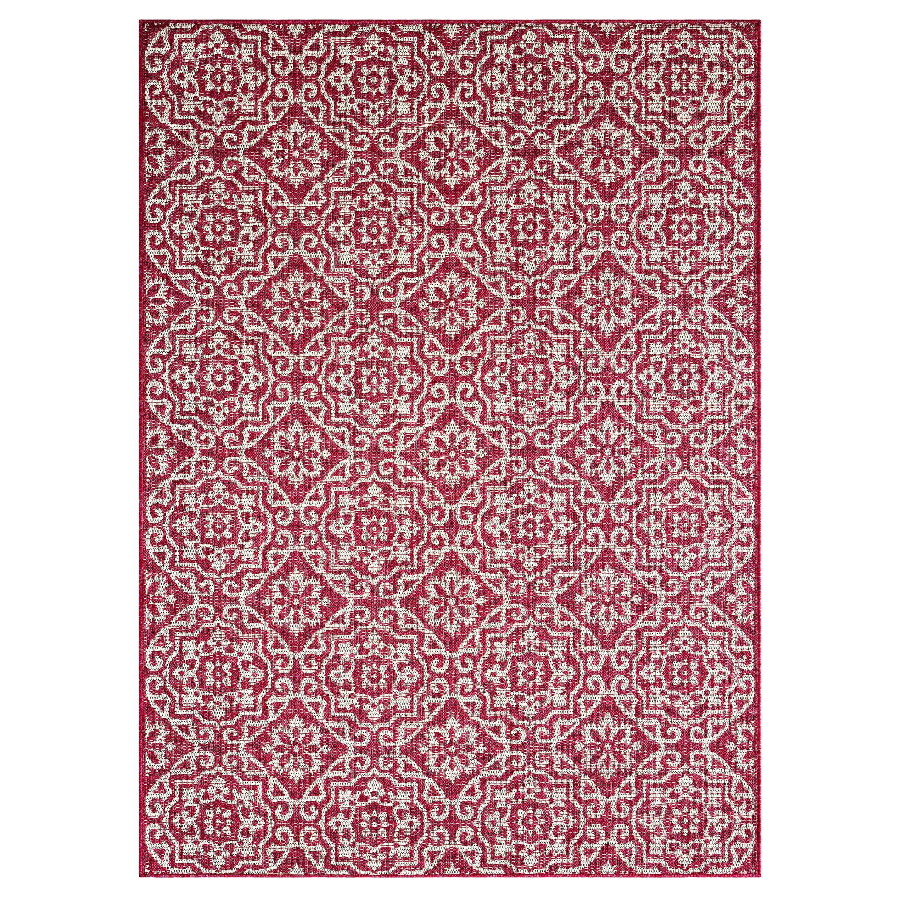 Nicole Miller 2-6681-200 5 x 7 (ft) Loomed Polypropylene Pink Rectangular Indoor/Outdoor Geometric Area rug