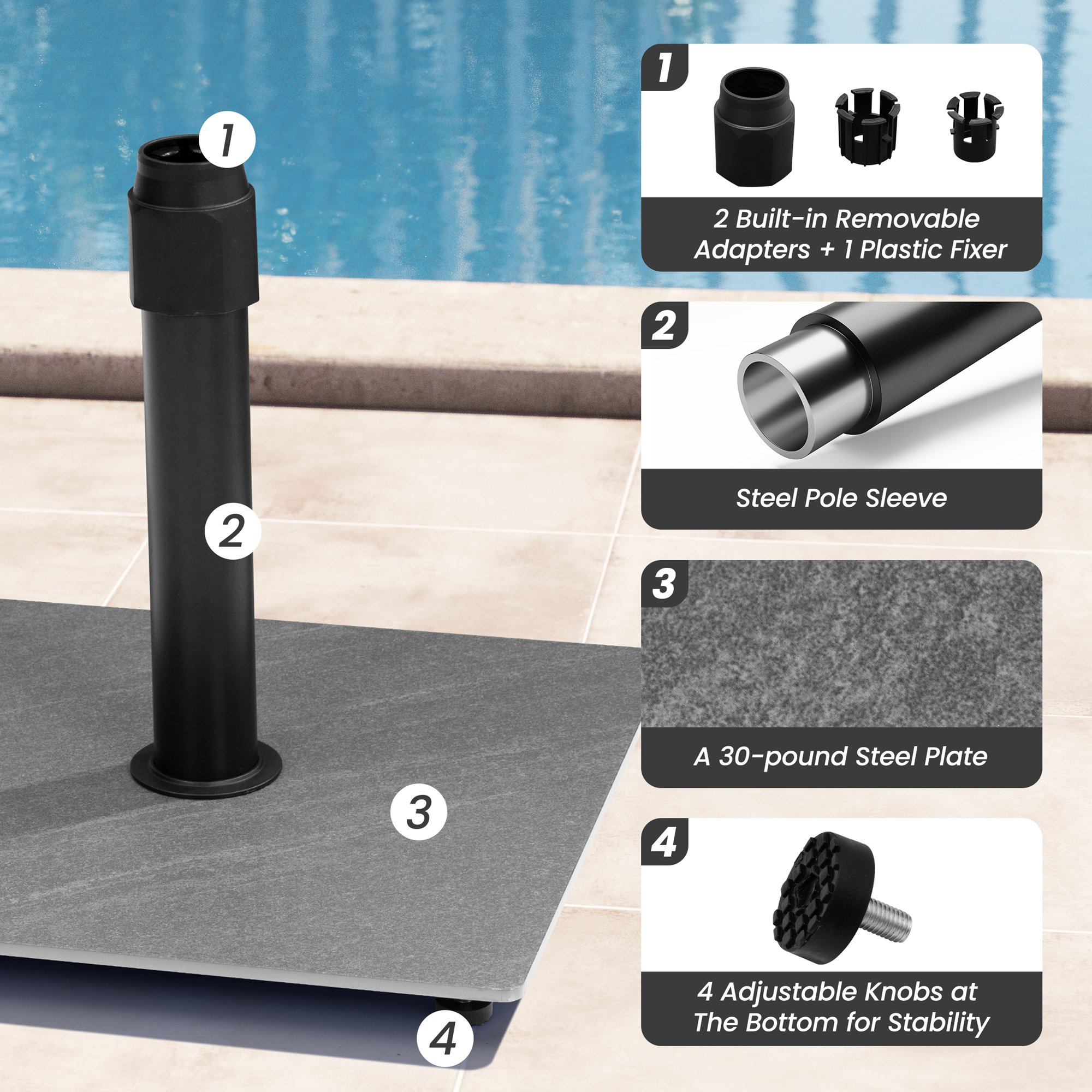 Crestlive Products CL-UB030GRY Umbrella-Bases - View #7