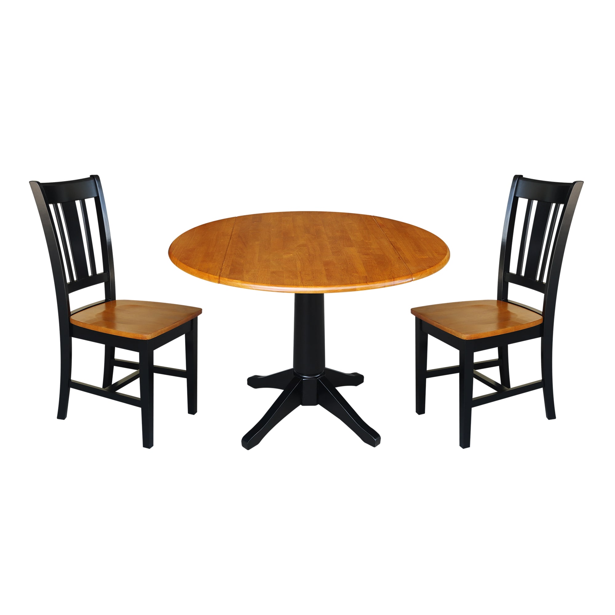 International Concepts K57-42DPT-27B-C10-2 Black/cherry Traditional Dining Room Set with Round Table ( Seats 4 )