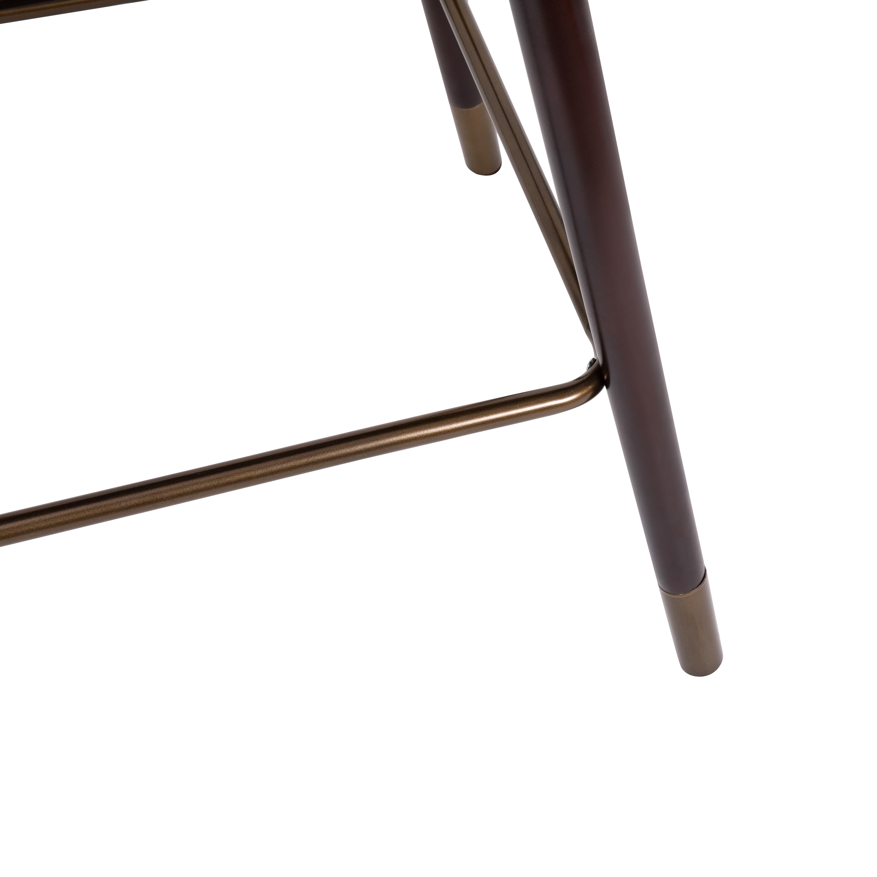 Brida Black Faux Leather and Walnut Counter Stool