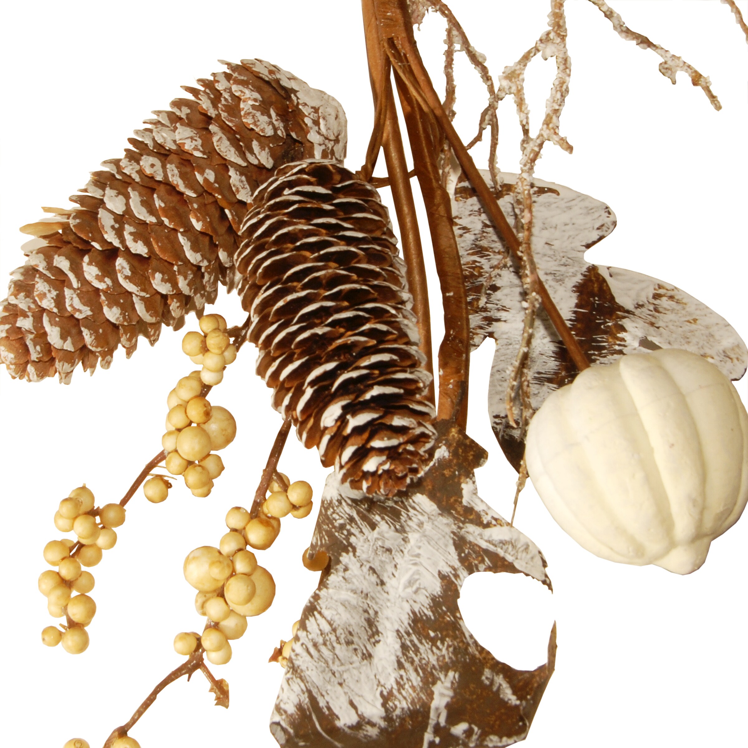 Autumn Elegance 6ft White Pumpkin and Pinecone Garland