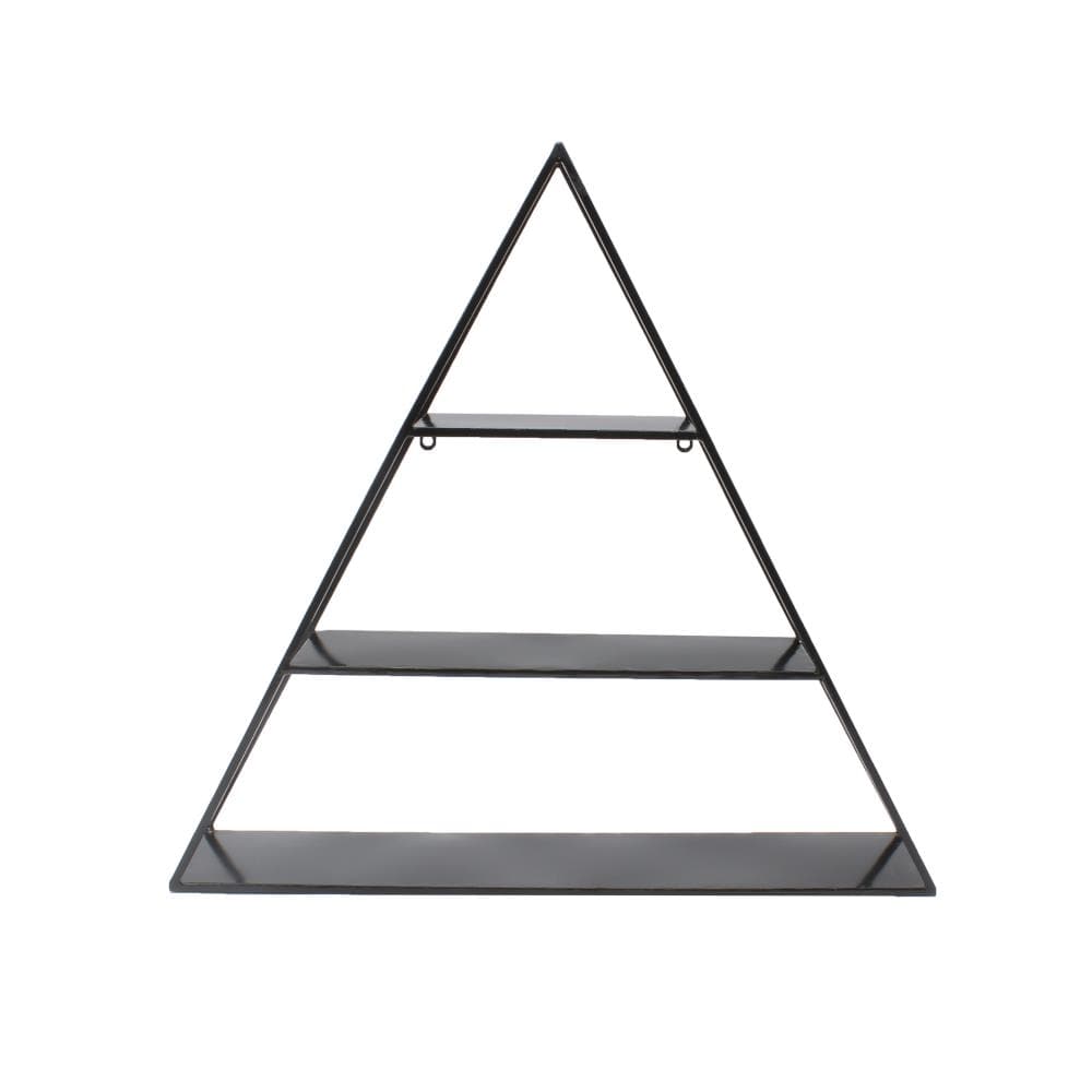 Kate and Laurel 28-in L x 6-in D x 26.5-in H Black Metal Triangle ...