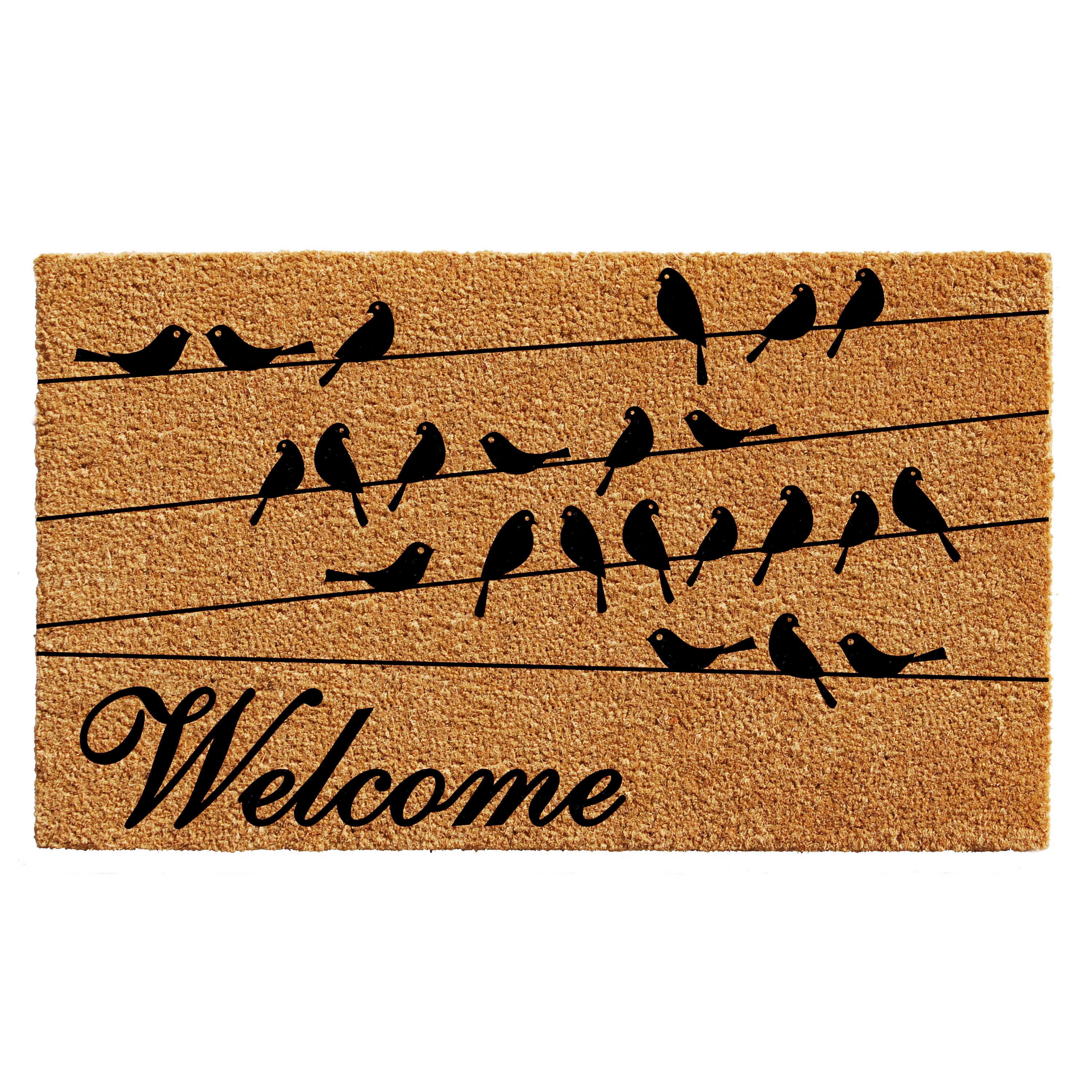 Callowaymills 102543048 Black, Natural Coir/Vinyl Rectangular Indoor or outdoor Decorative Door mat