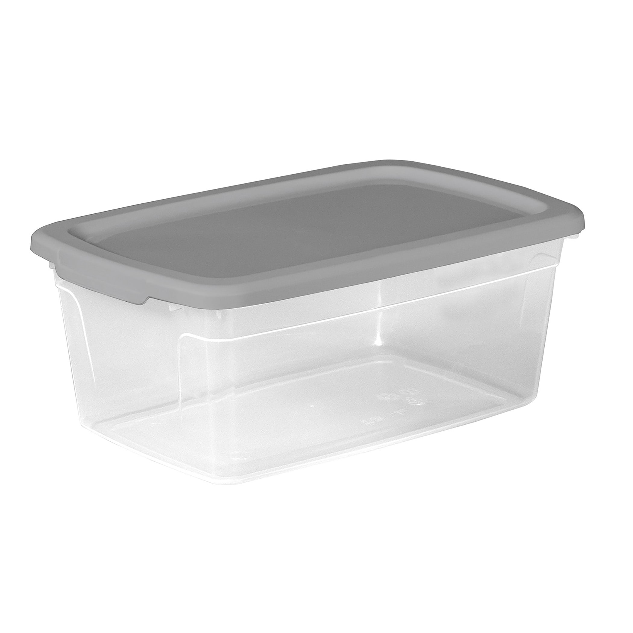 Project Source 36-Pack Small 1.5-Gallons (6-Quart) Clear-gray Weatherproof  Tote with Standard Snap Lid in the Plastic Storage Containers department at