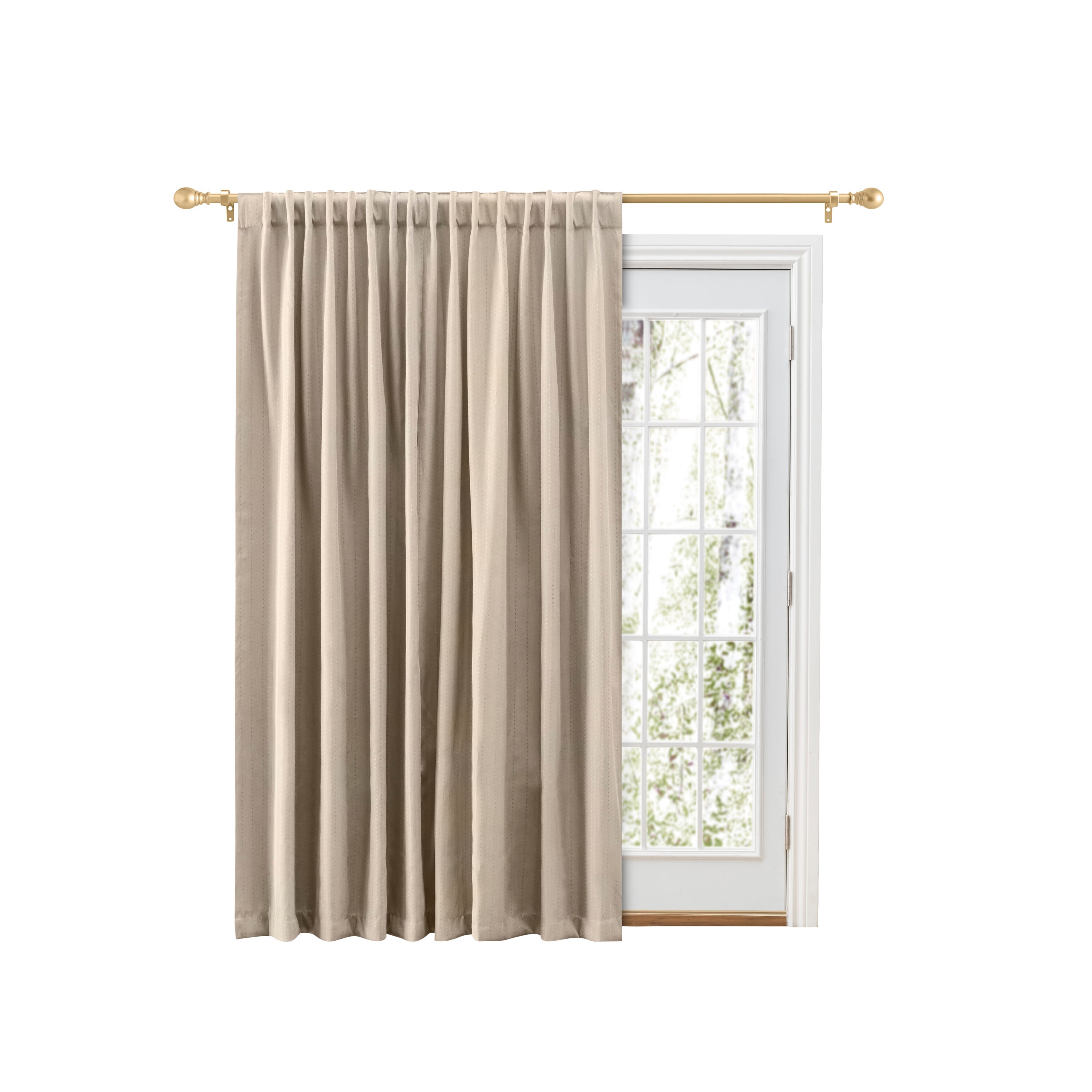 Ricardo Trading 01125-70-484-02 84-in Natural Room darkening Back tab Single curtain panel