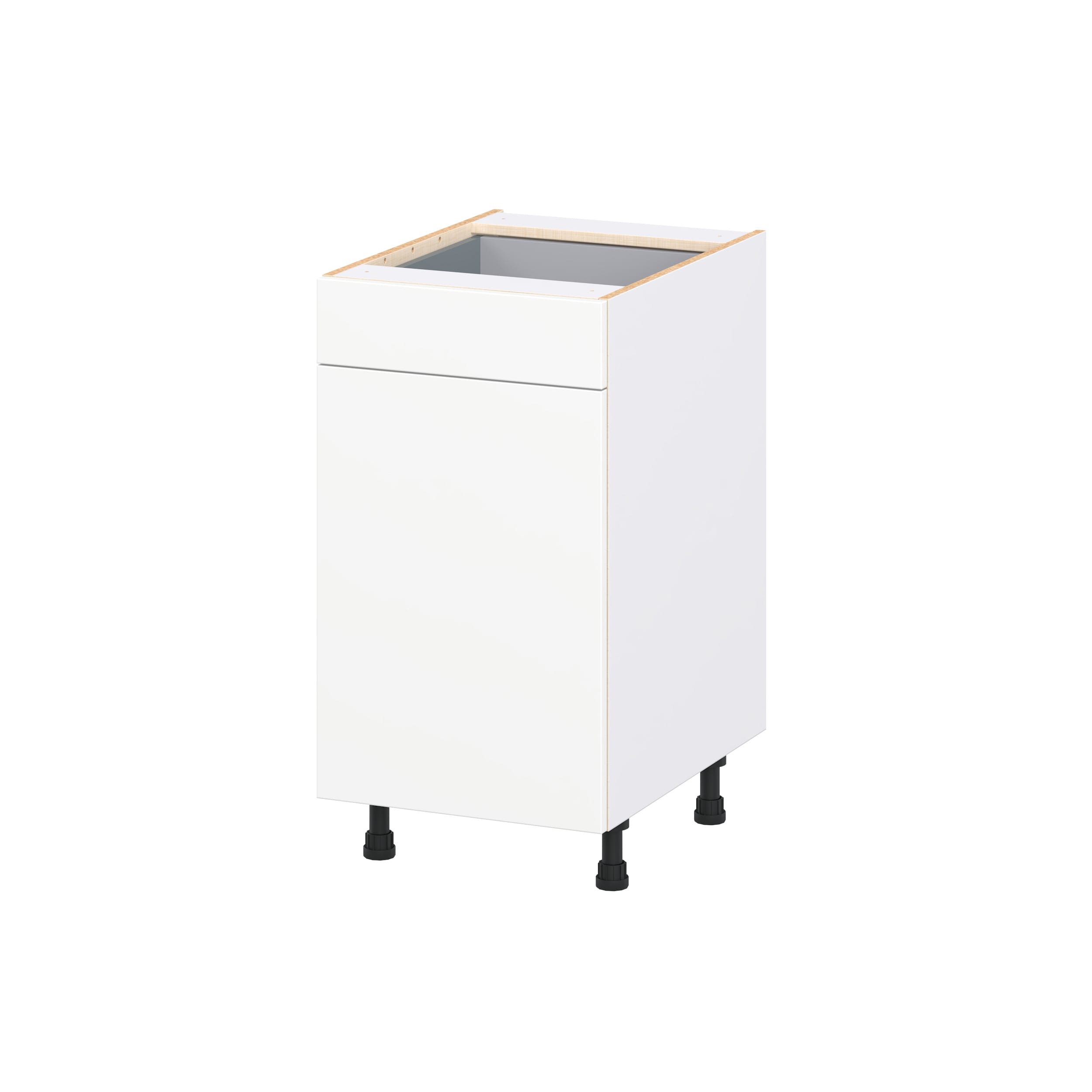 Hugo&Borg - Lasalle 18-in W x 34.5-in H x 24.5-in D Bright White Slab Laminate Base Fully Assembl...