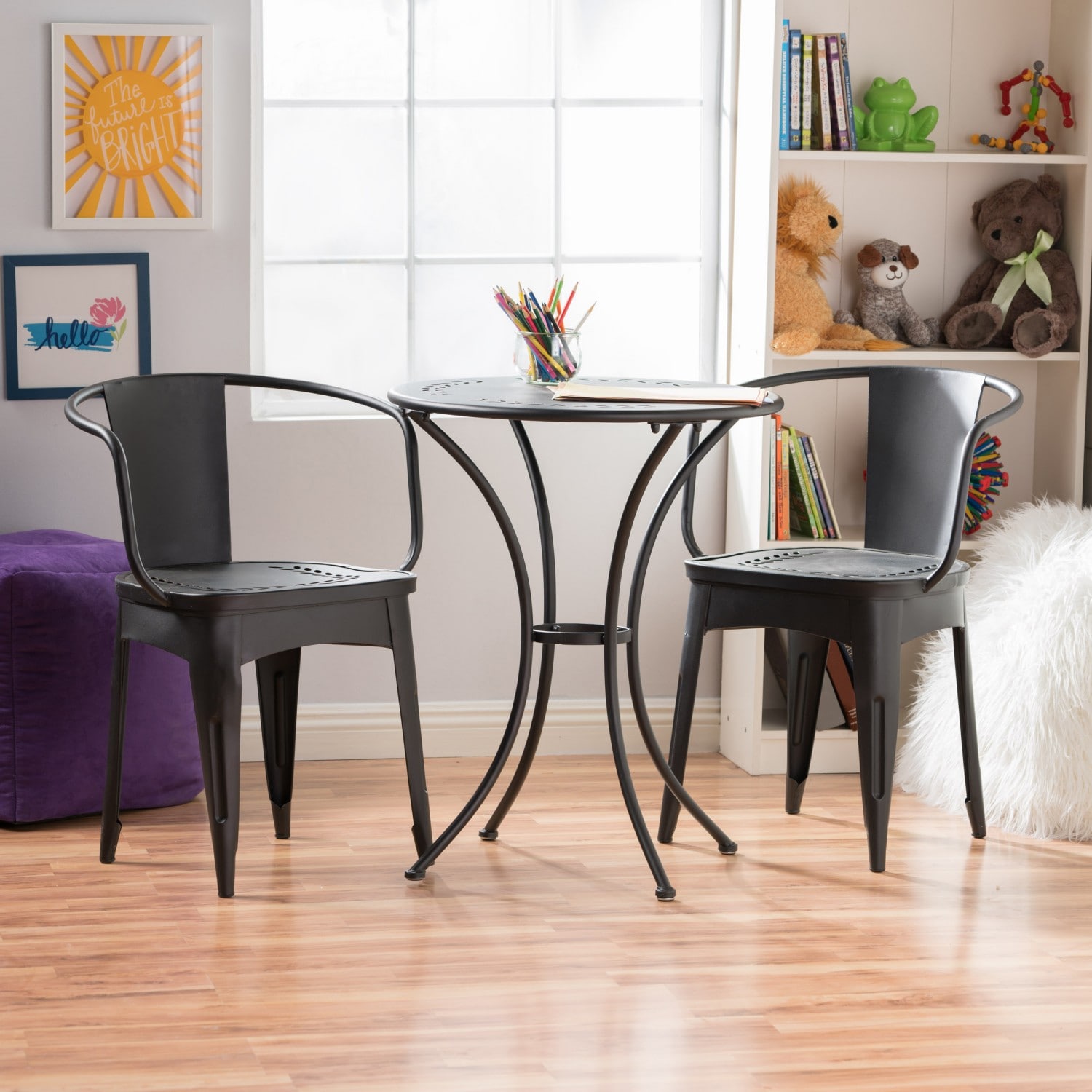 AAZJ JGD-56559BLK Bistro Set 3 -Piece Patio Conversation Set