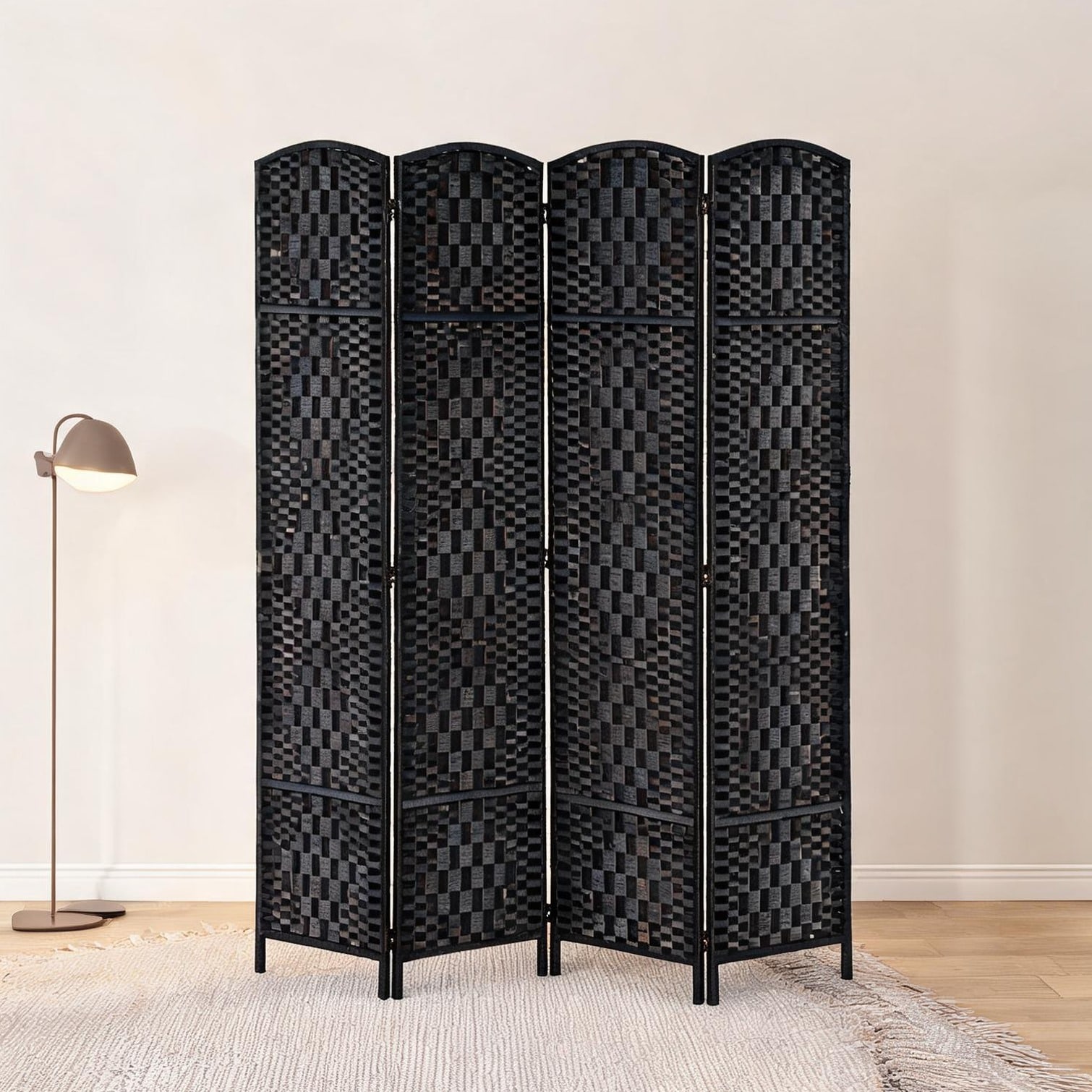 FlowLuxe Paintings and Wall Art with Black Poplar Wood and Woven Storage and Folding Design