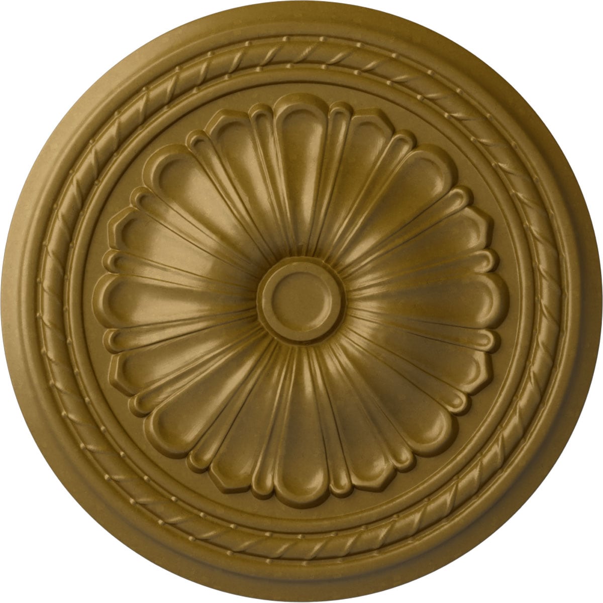 Ekena Millwork CM20ALGLS Alexa 20.5-in W x 20.5-in L Painted Gold Polyurethane Whole Ceiling Medallion