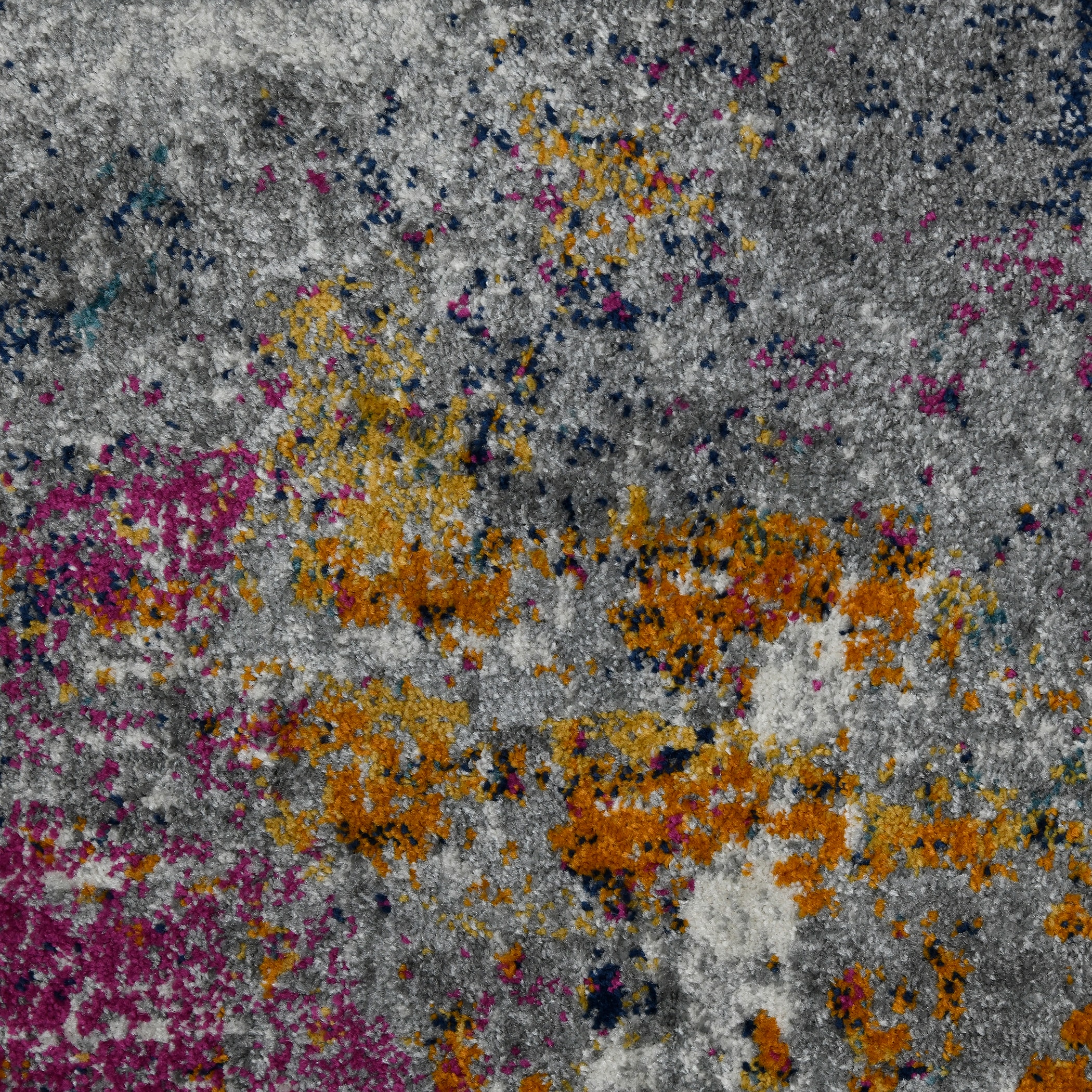 Blue and Multicolor Abstract Synthetic Rectangular Rug