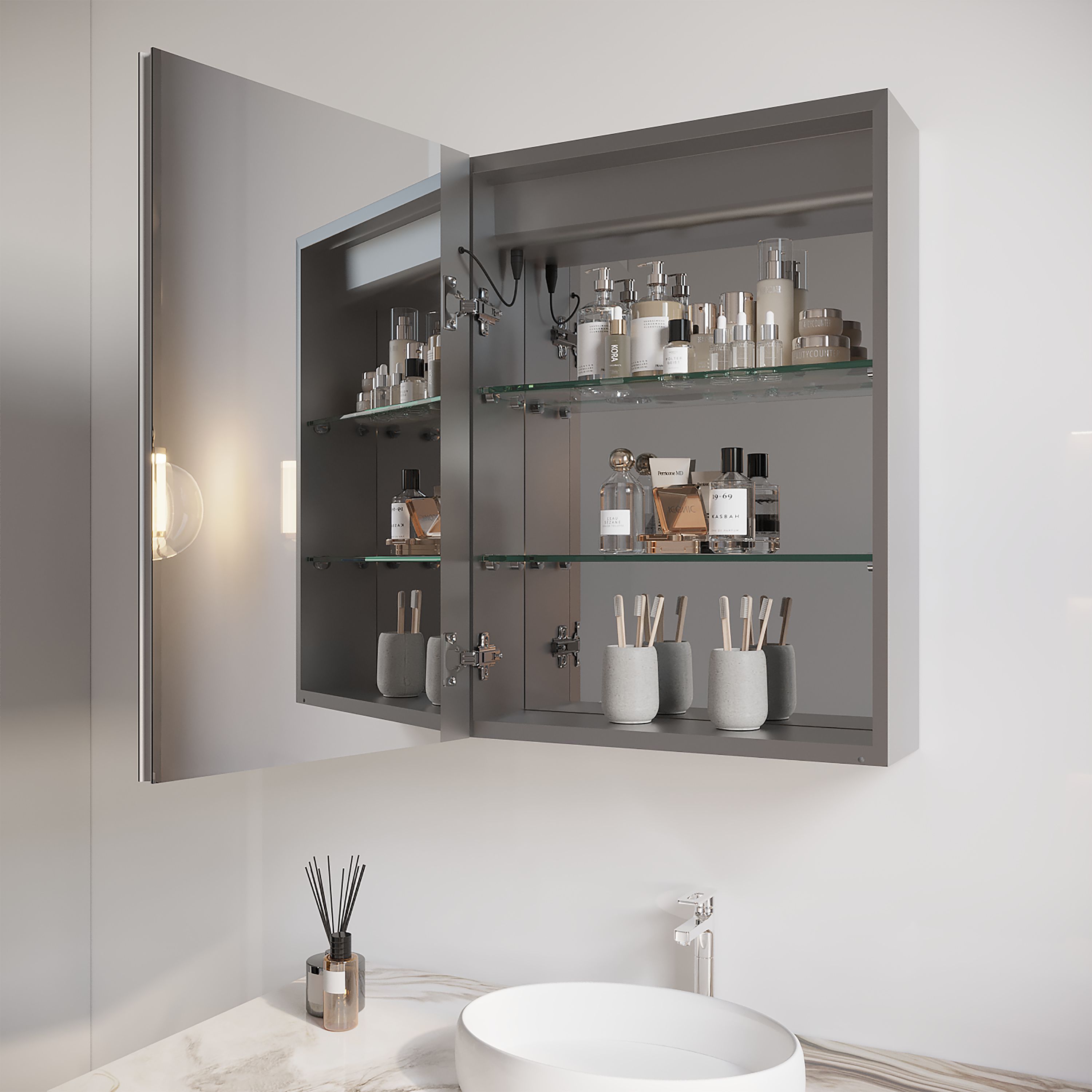WELLFOR AMYD07-2620L Bathroom-Medicine-Cabinets - View #9