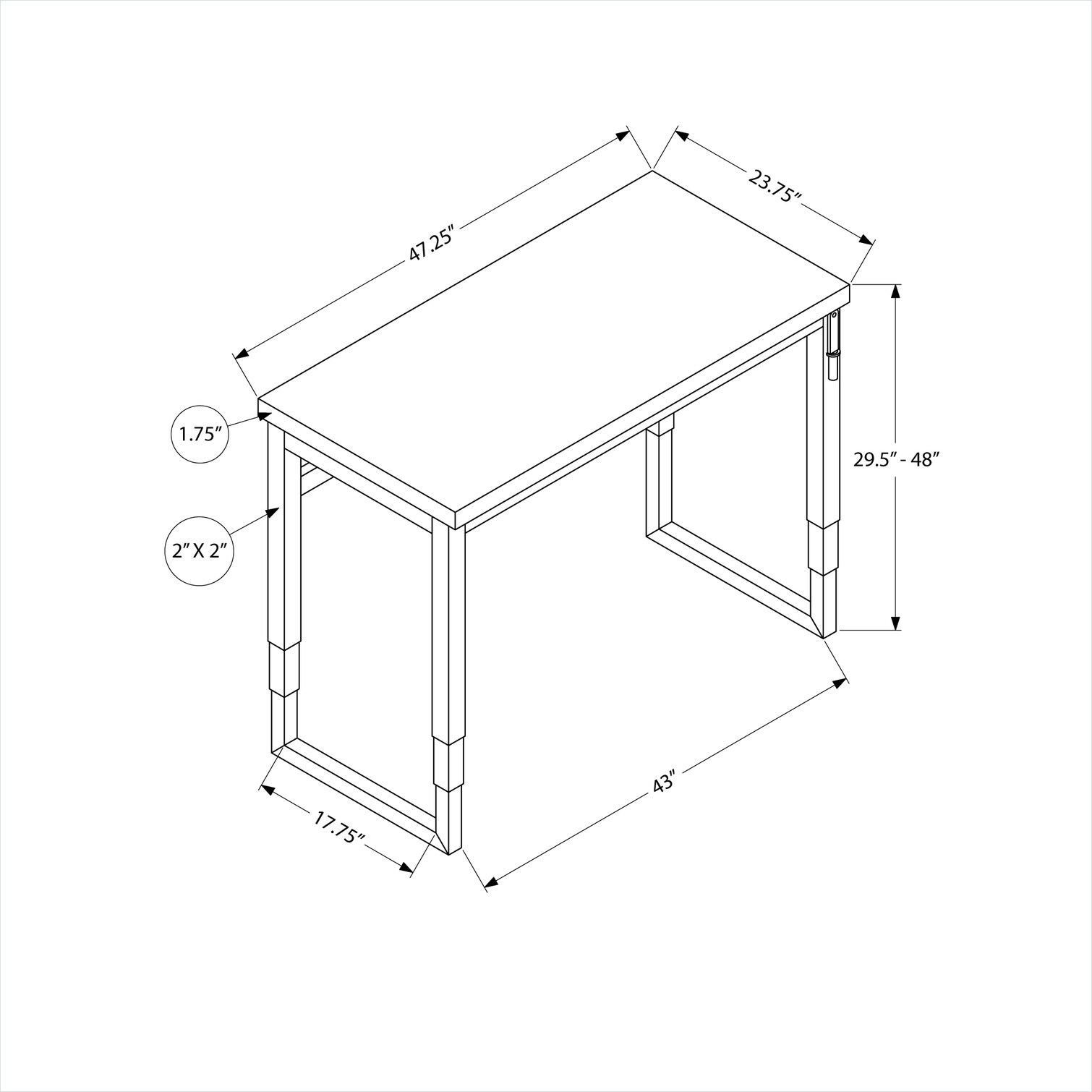 FlowLuxe SJ8HPZP824K3 desks - View #2