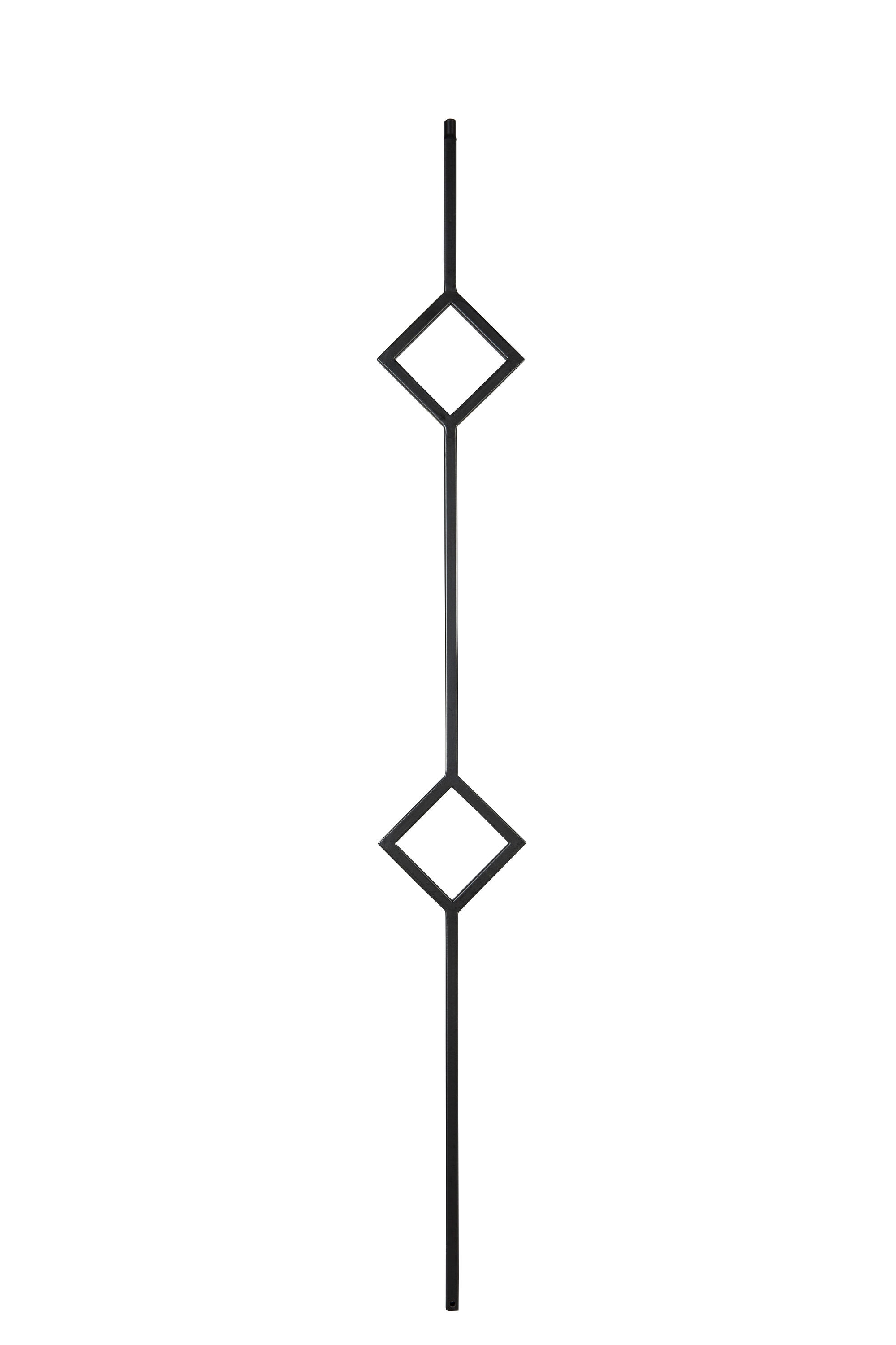 Crown Heritage 4583407FB44 44-in x 5.0552-in Black Aluminum Pin Top Diamond Stair Baluster
