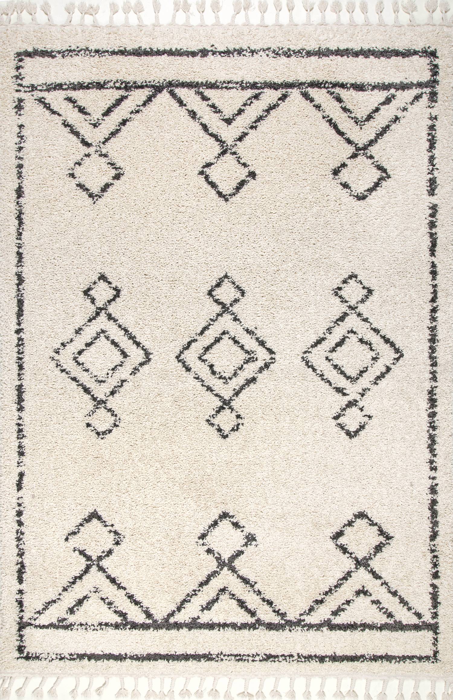 nuLOOM GCDI03A-S7100710 8 x 8 (ft) Loomed Polypropylene Off White Square Indoor Geometric Moroccan Area rug