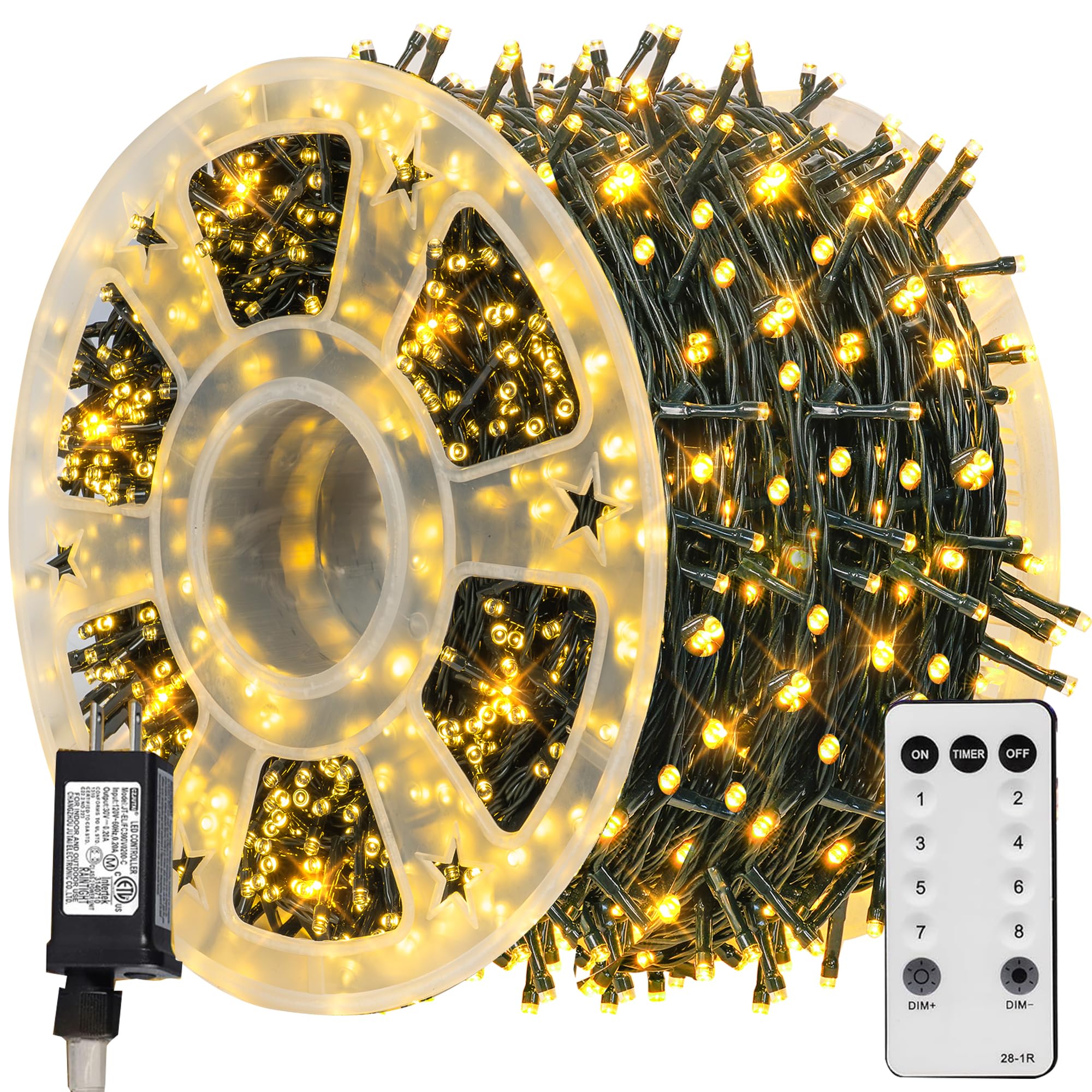 IJBUHV 600-LED Plug-in String Lights Features 8 modes parties and decorating trees in the yard