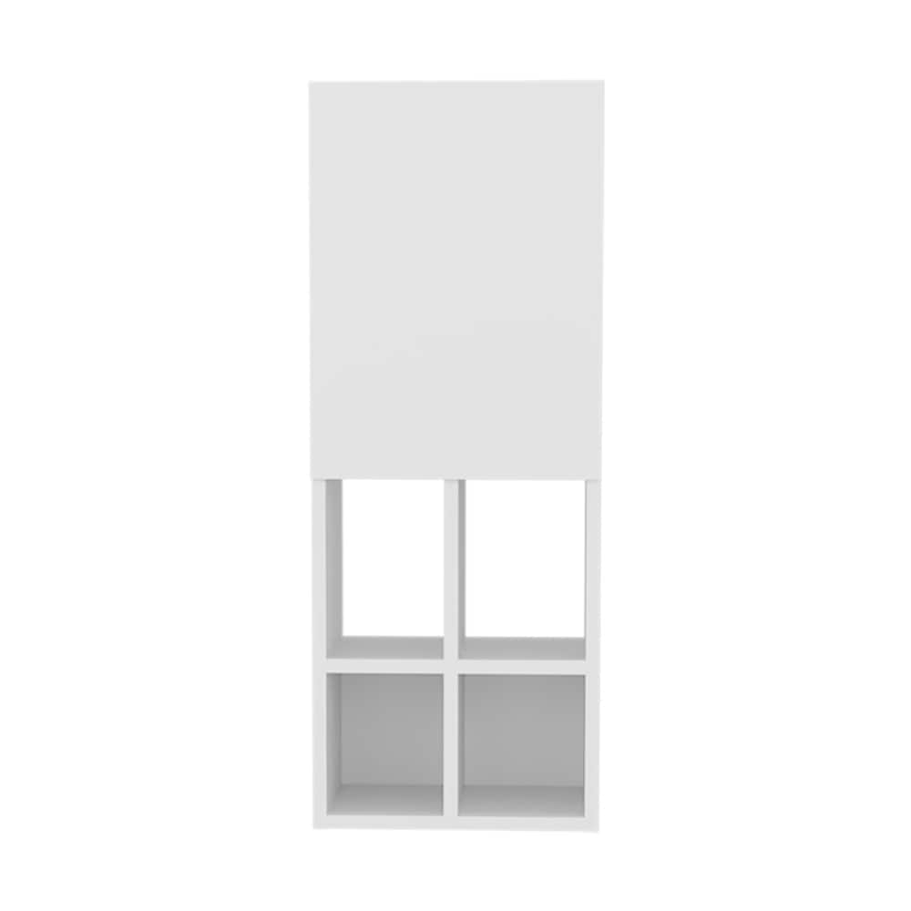 LIVACA 32 inch x 12 inch x 9 inch White Engineered Wood Wall Mounted Medicine Cabinet with 6 Open Compartments