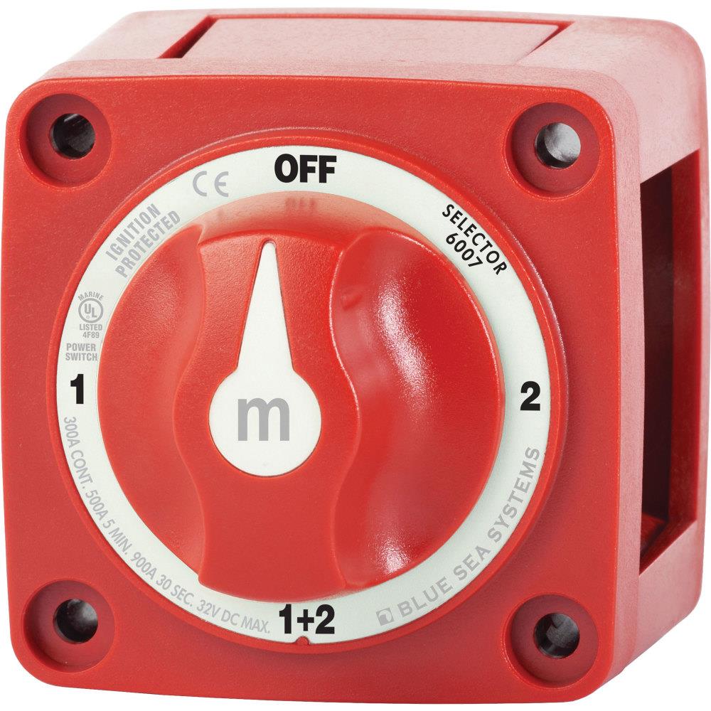 Blue Sea Systems 6007-BSS M-Series Mini Selector Battery Switch- Red