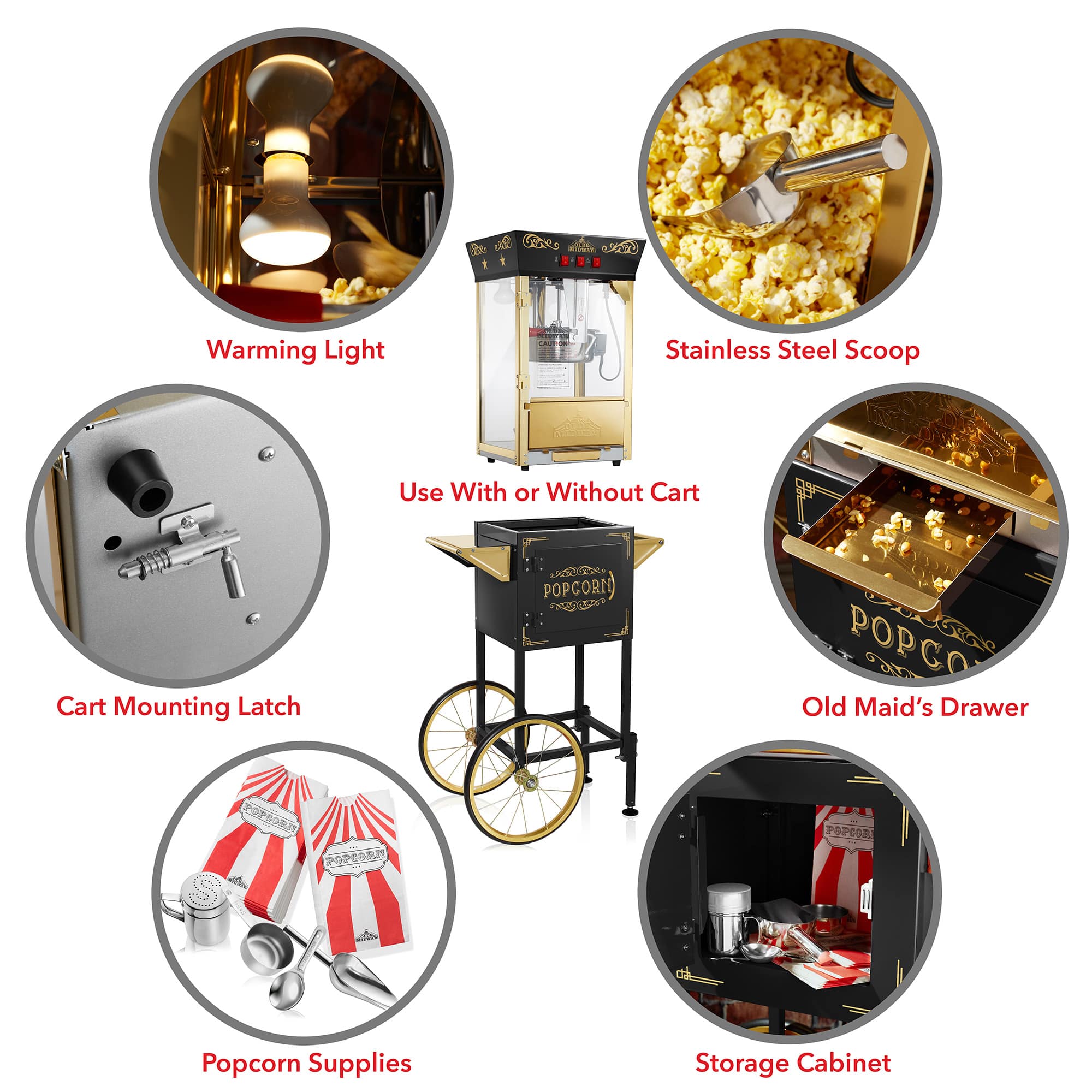 Olde Midway CON-POP-8945-BLK Popcorn-Makers - View #6