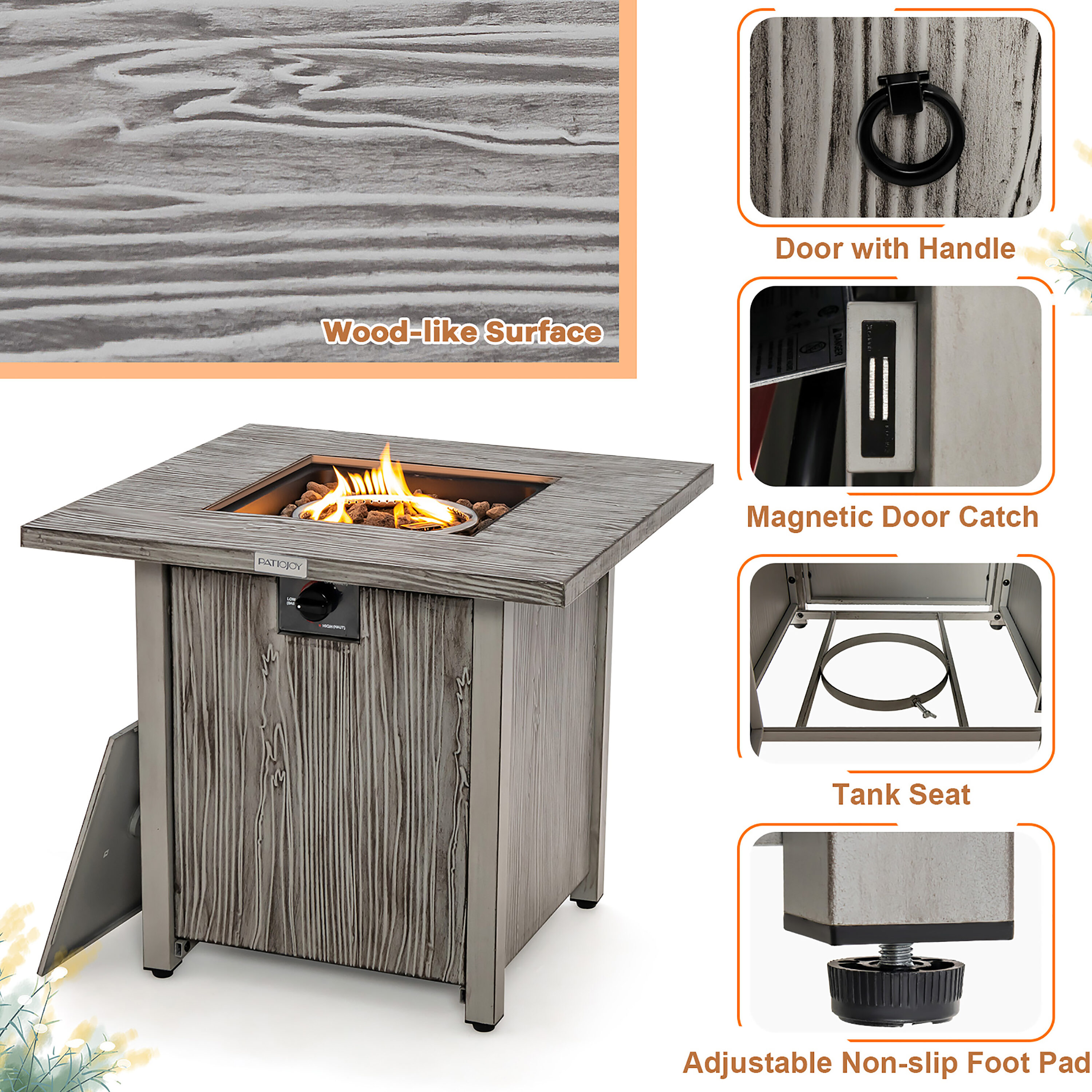 Costway NP10791GR Outdoor-Gas-Firepits - View #2