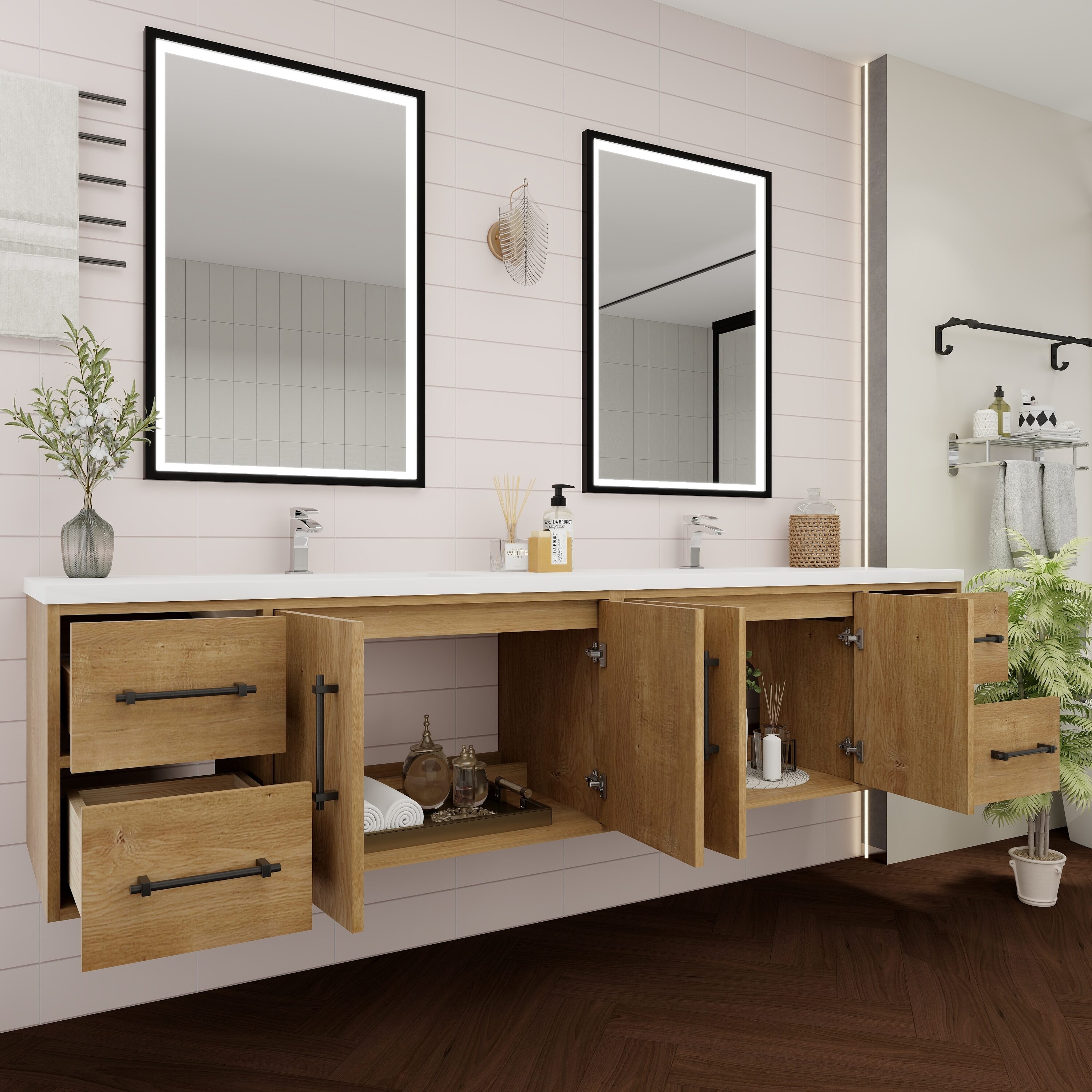 BV Better Vanity VICTORIA84DWH-OAK Bath-Vanity-Combo - View #4