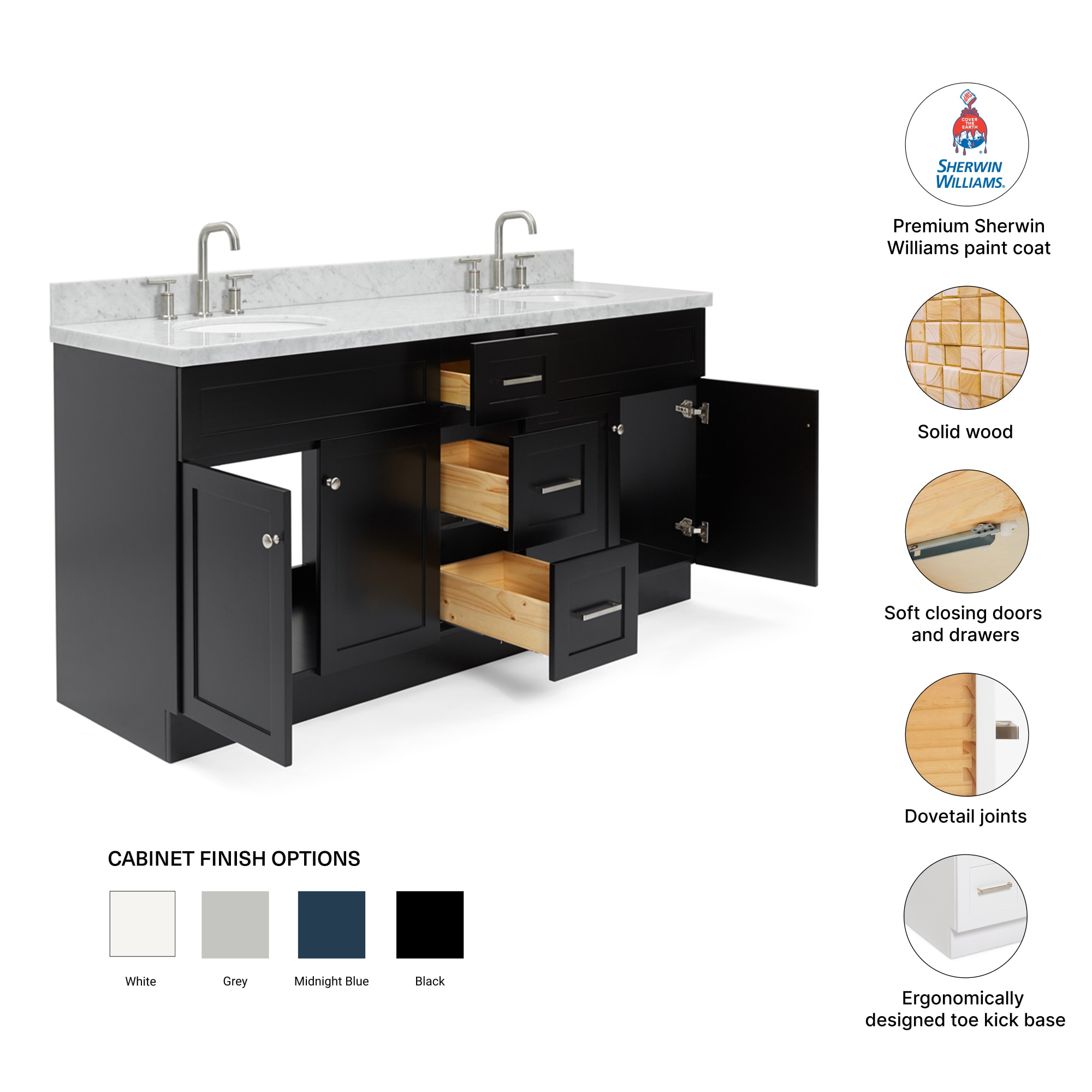 ARIEL F073DCWOVOBLK Bath-Vanity-Combo - View #4