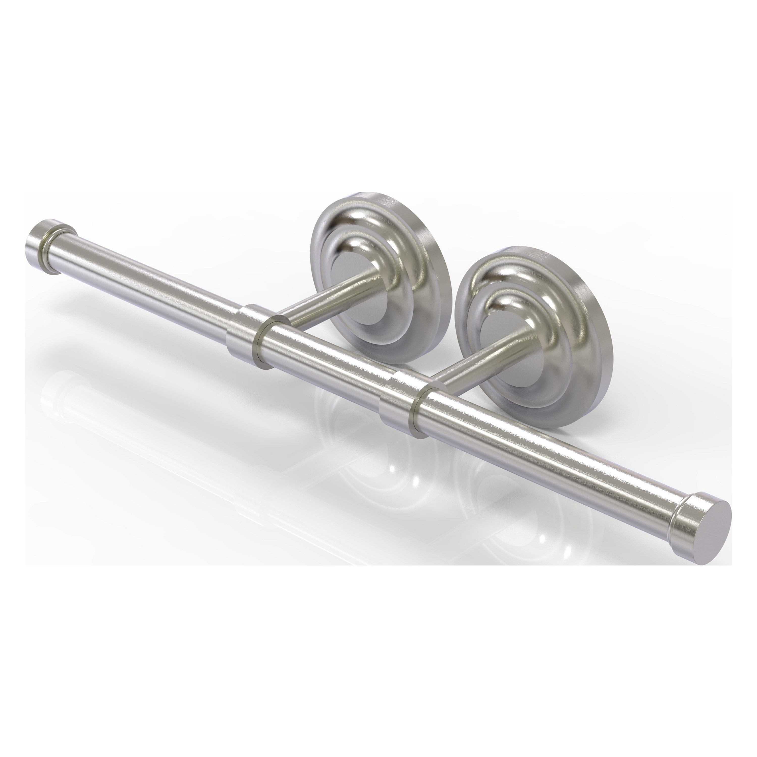 Allied Brass QN-24-2-SN Que New Satin Nickel Wall mount Double post Toilet Paper Holder 2 -Rolls